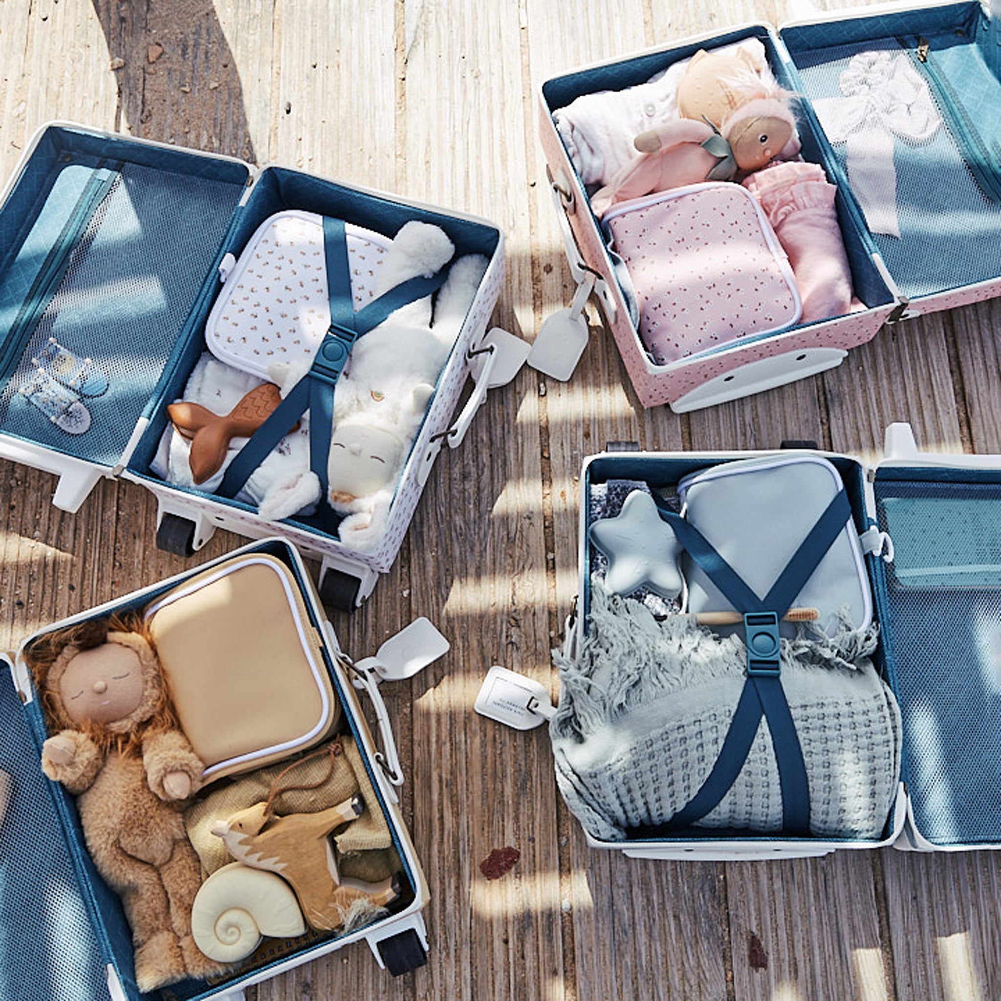 Olli Ella See-Ya Suitcase – Steel Blue