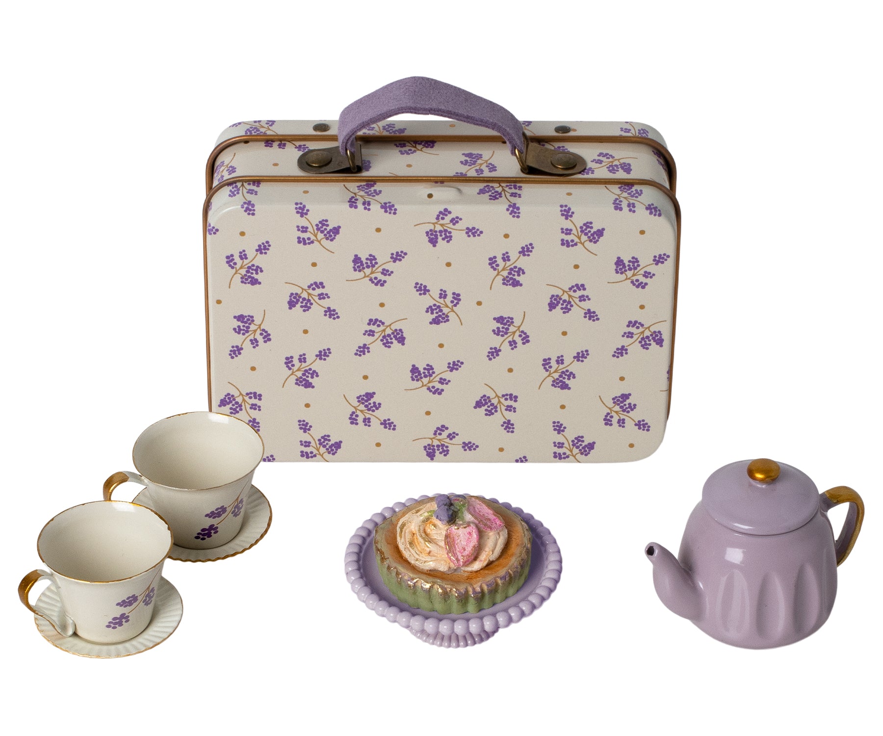 Maileg Miniature Mouse Afternoon Treat – Purple Madelaine