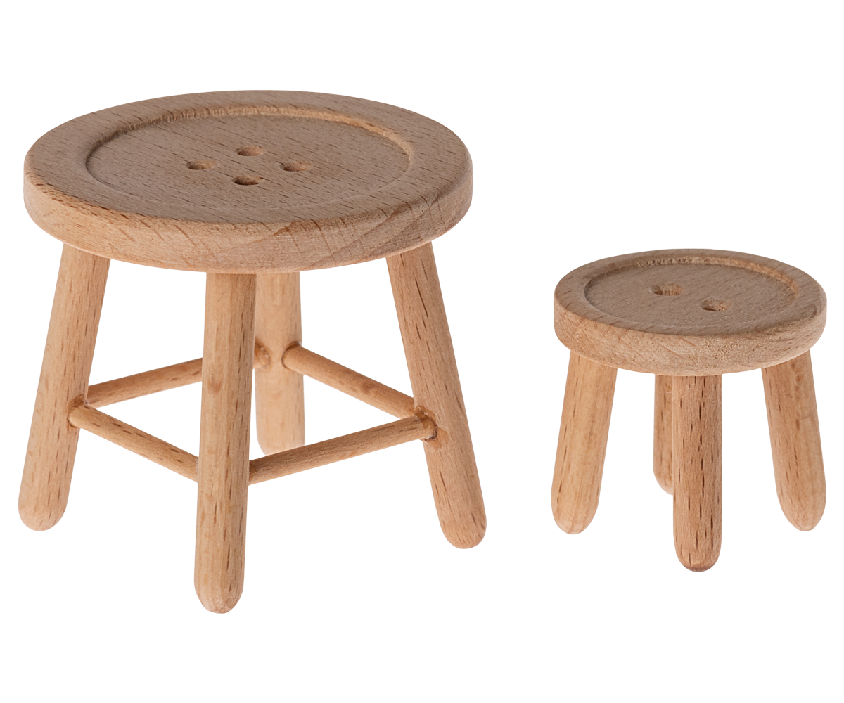 Maileg Miniature Mouse Table & Stool Set