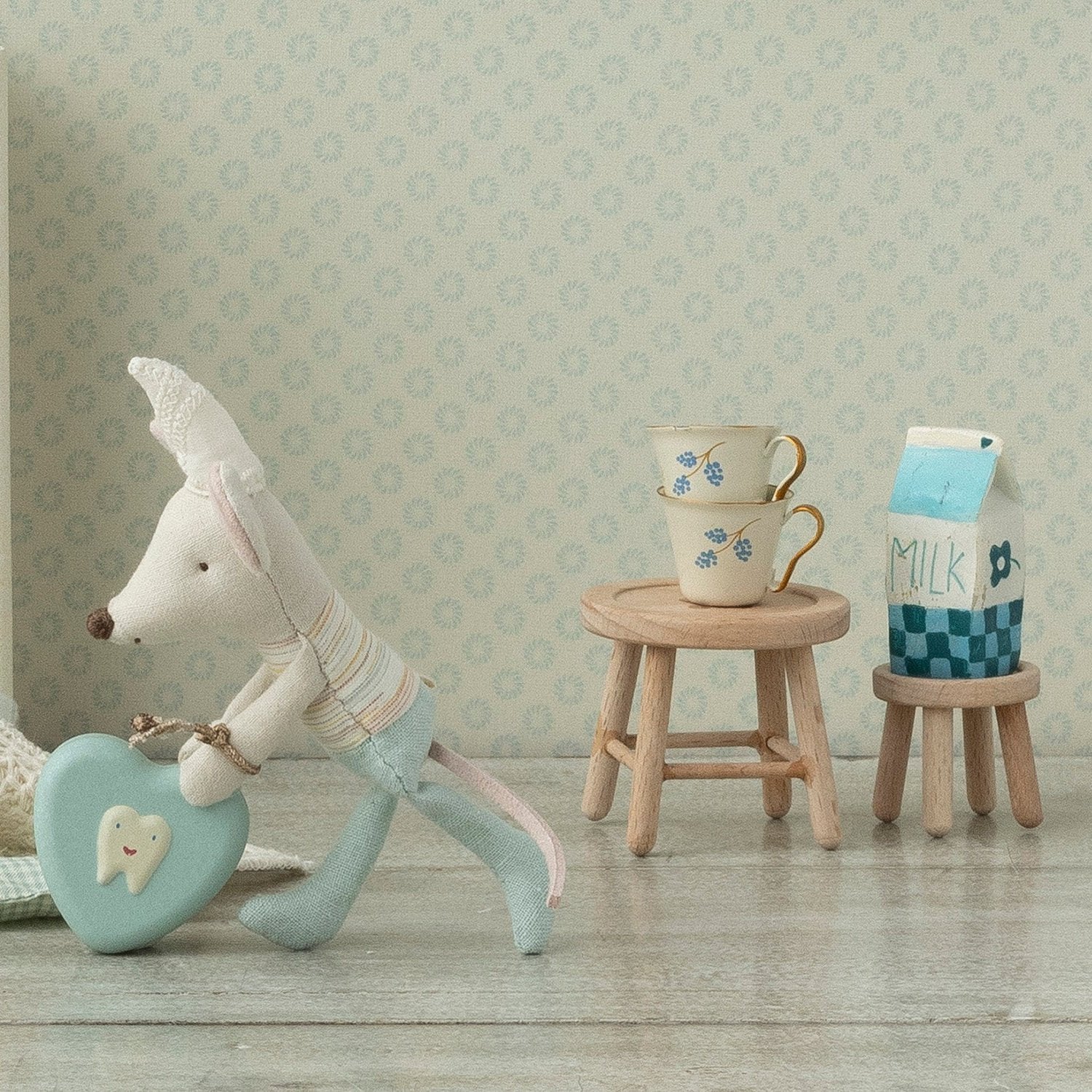 Maileg Miniature Mouse Table & Stool Set