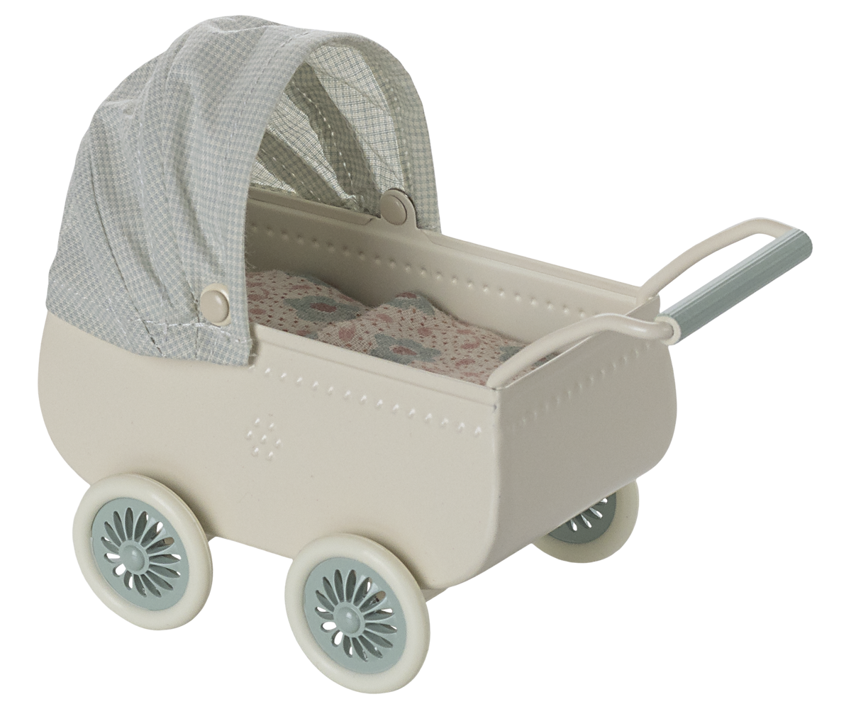 Maileg Pram with Baby Mouse – Mint
