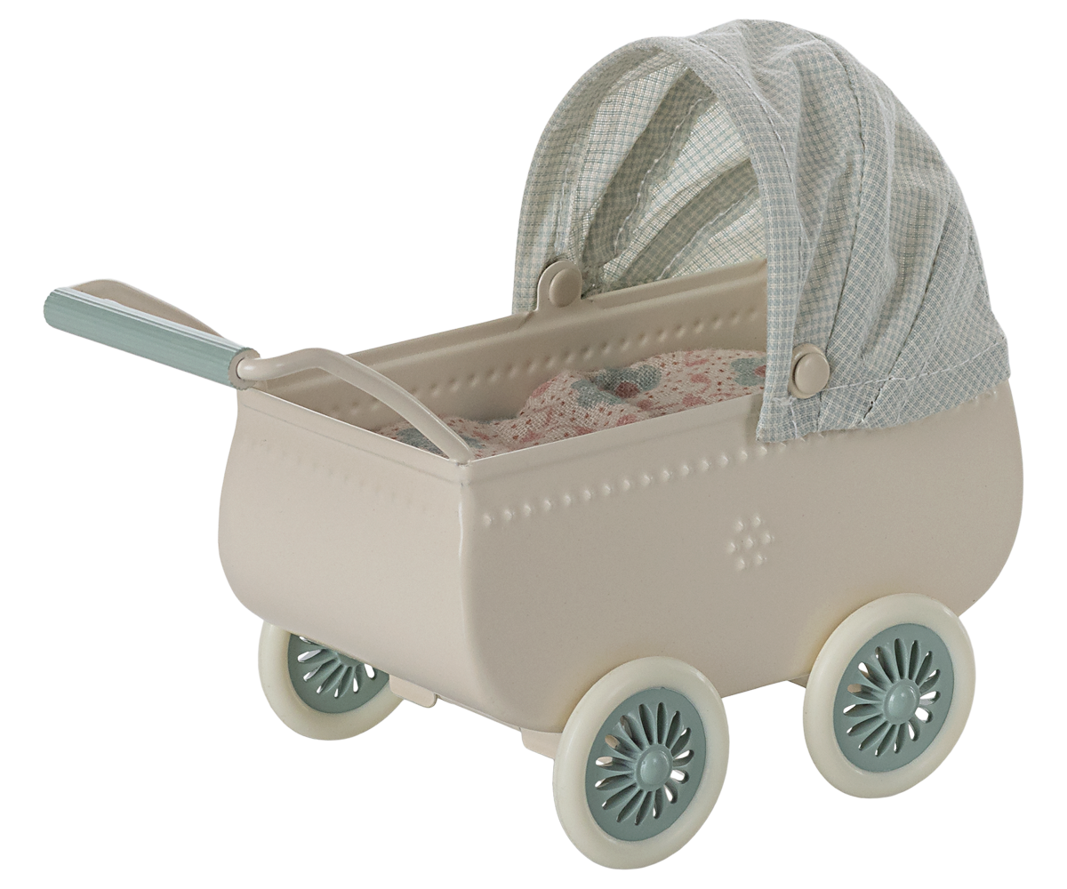 Maileg Pram with Baby Mouse – Mint
