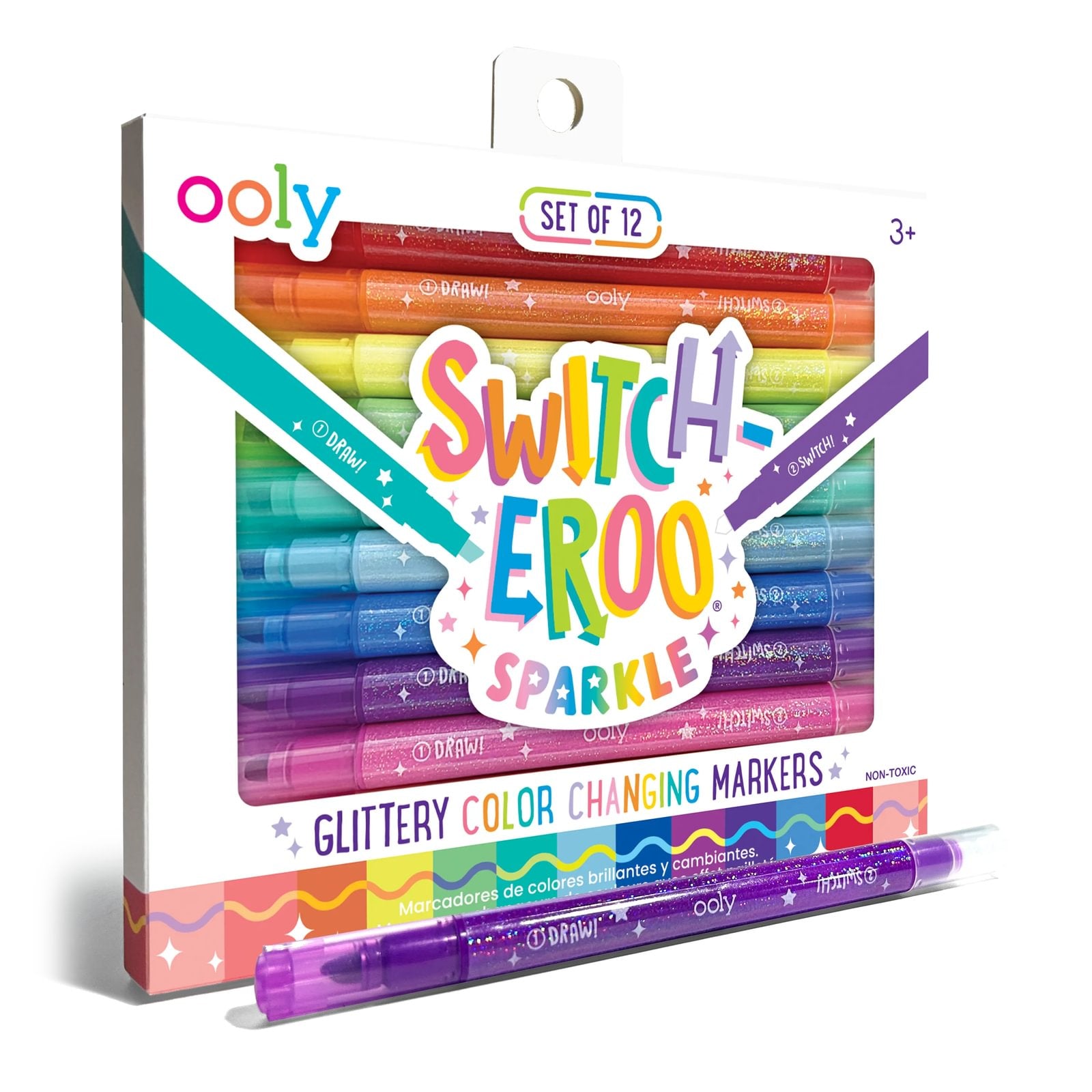 OOLY Switch-Eroo Sparkle Glittery Colour Changing Markers (Set of 12)