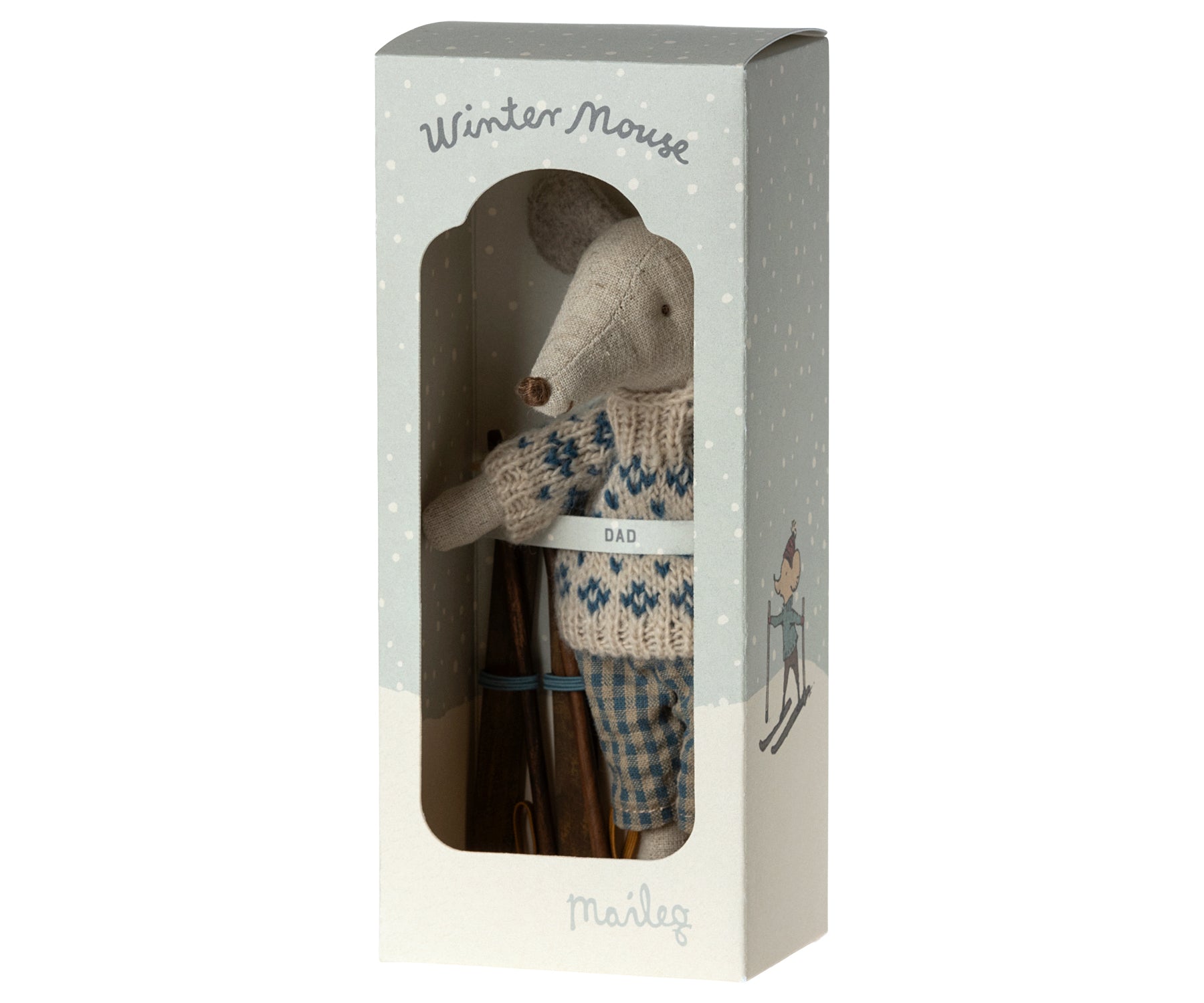 Maileg Winter Mouse with Ski Set – Dad