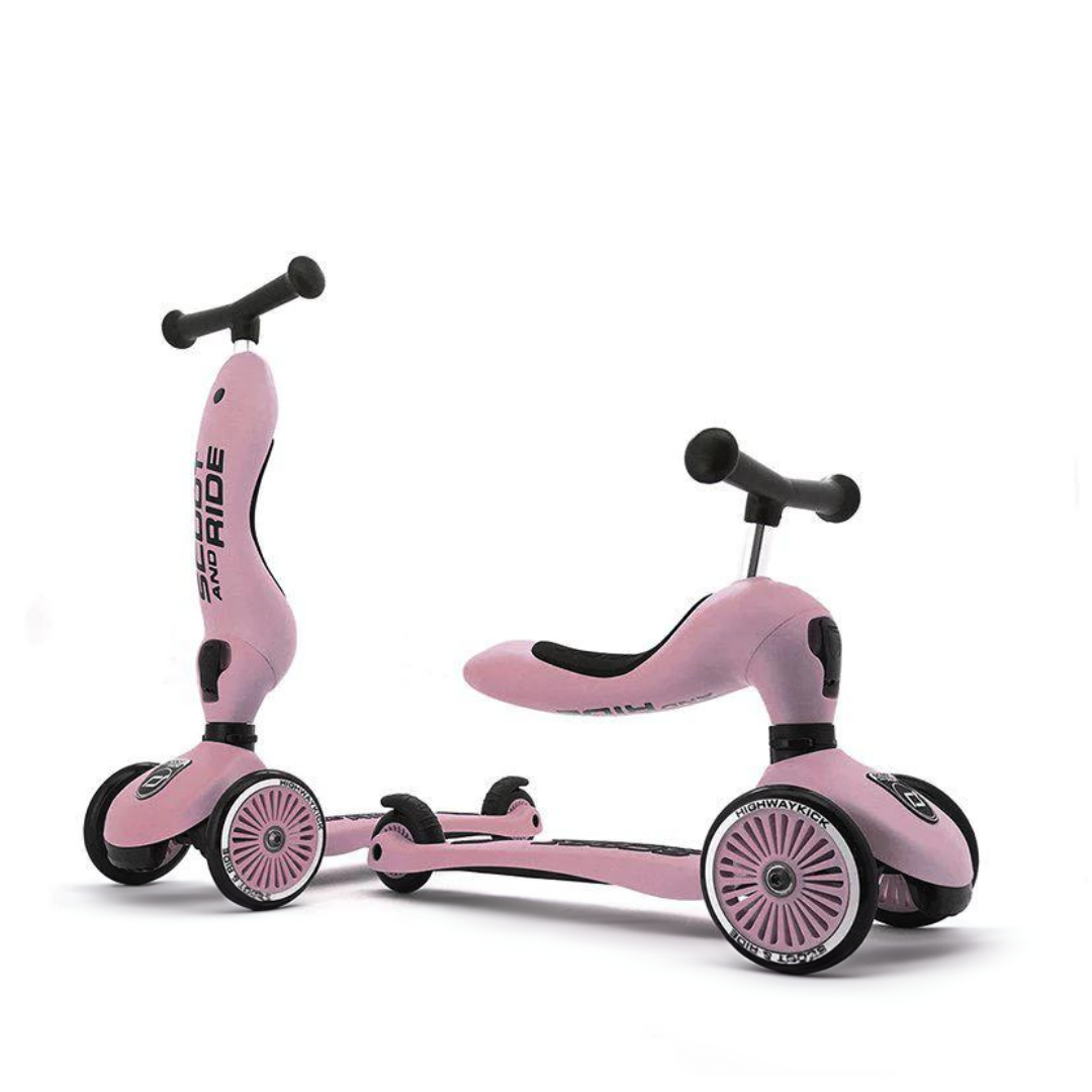 Scoot And Ride 2-in-1 Balance Bike & Scooter Highwaykick 1 – Rose