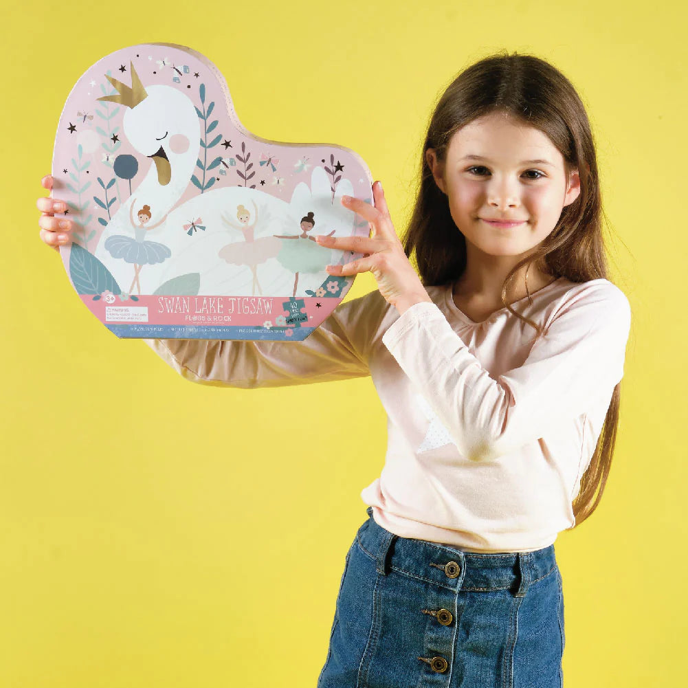 Floss & Rock Enchanted Swan Shaped Puzzle – 40 Piece
