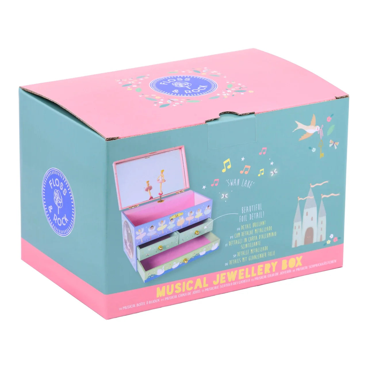 Floss & Rock Musical Jewellery Box with Drawers – Enchanted