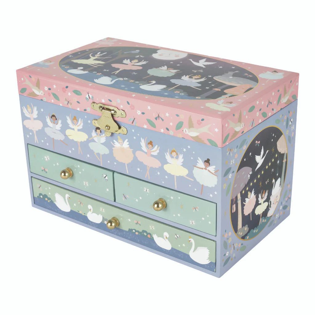 Floss & Rock Musical Jewellery Box with Drawers – Enchanted
