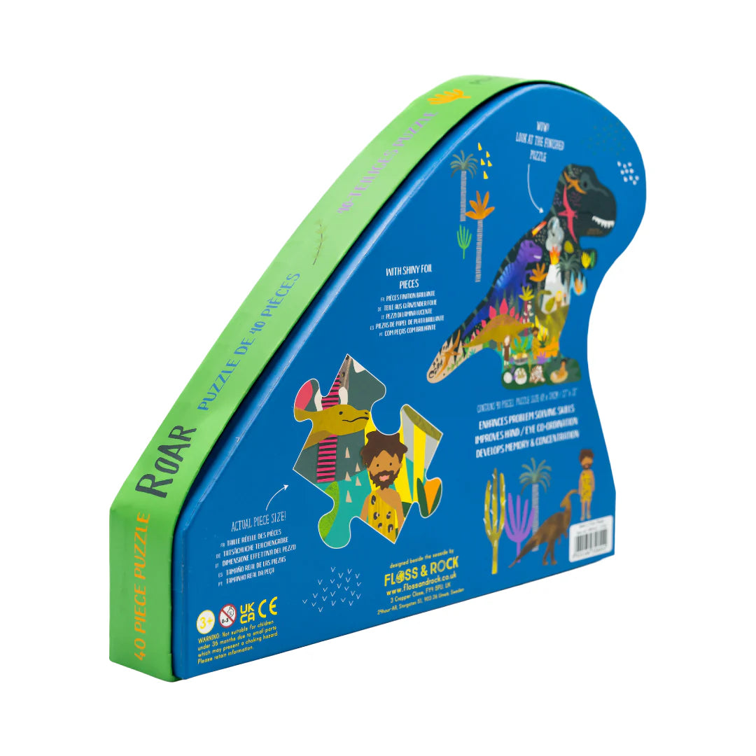 Floss & Rock Dinosaur Shaped Puzzle – 40 Piece