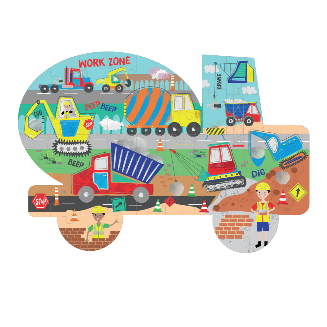 Floss & Rock Construction Truck Shaped Puzzle – 40 Piece