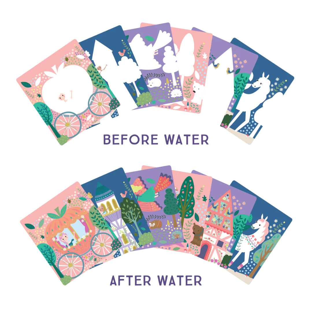 Floss & Rock Magic Colour Changing Water Card Easel & Pen – Fairy Tale