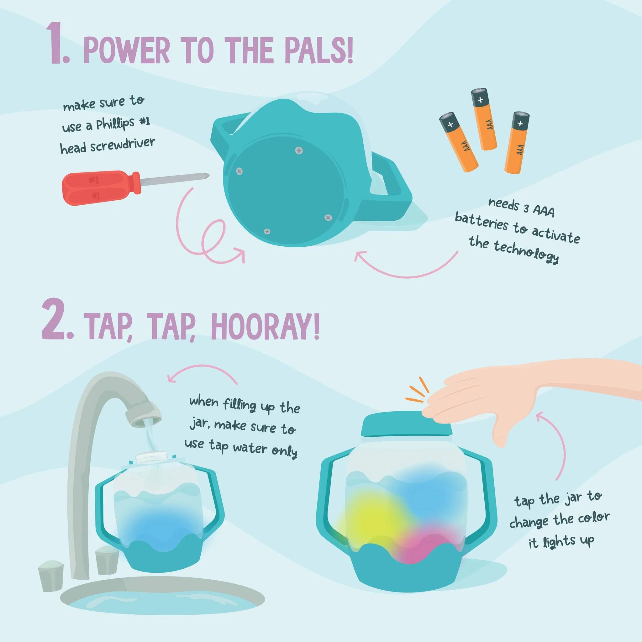 Glo Pals® Water Activated Sensory Play Jar – Bubblegum