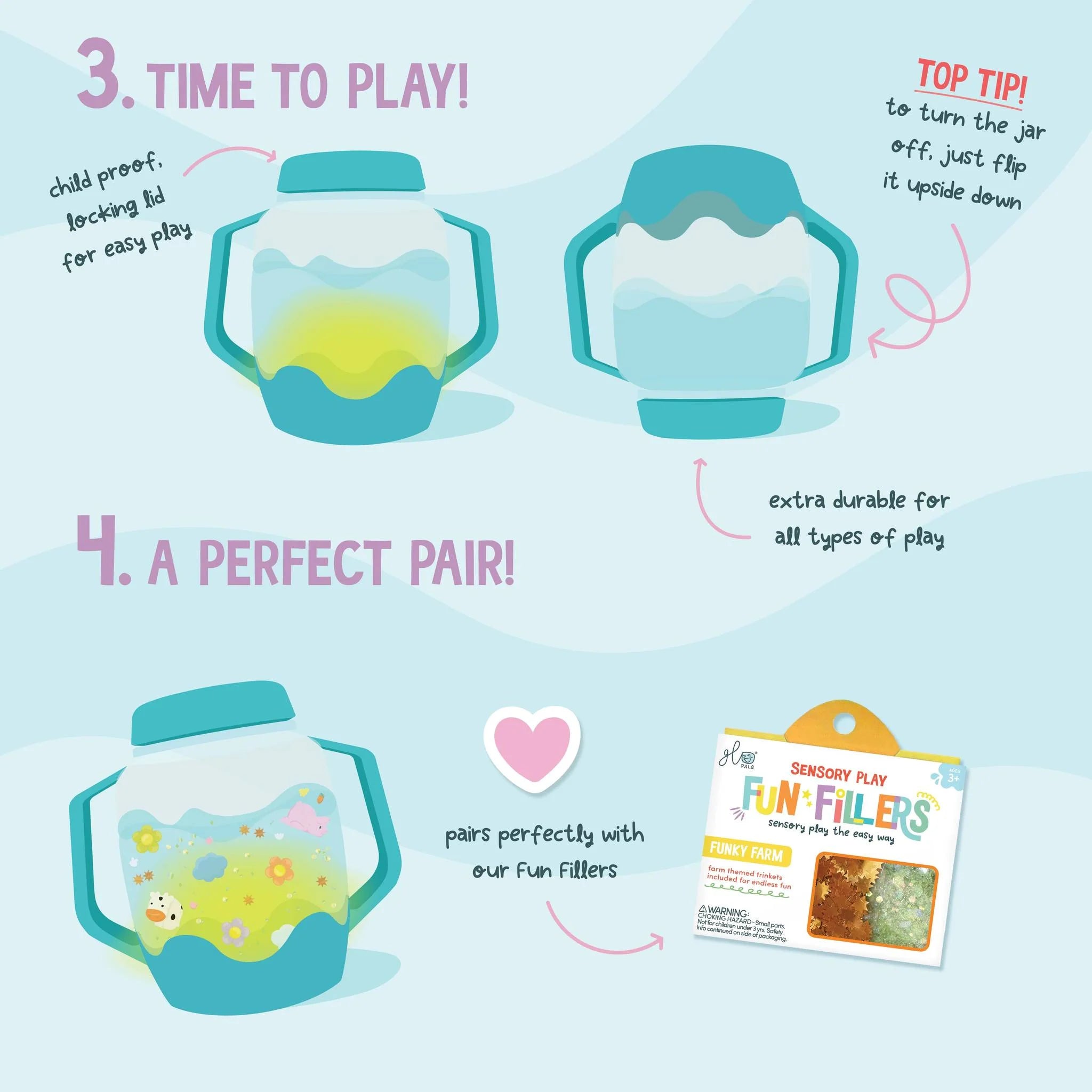 Glo Pals® Water Activated Sensory Play Jar – Surfs Up