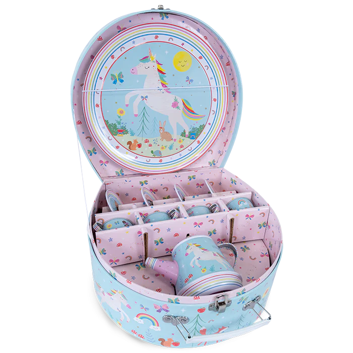 Floss & Rock Musical Tin Tea Set – Rainbow Fairy (11 Piece)