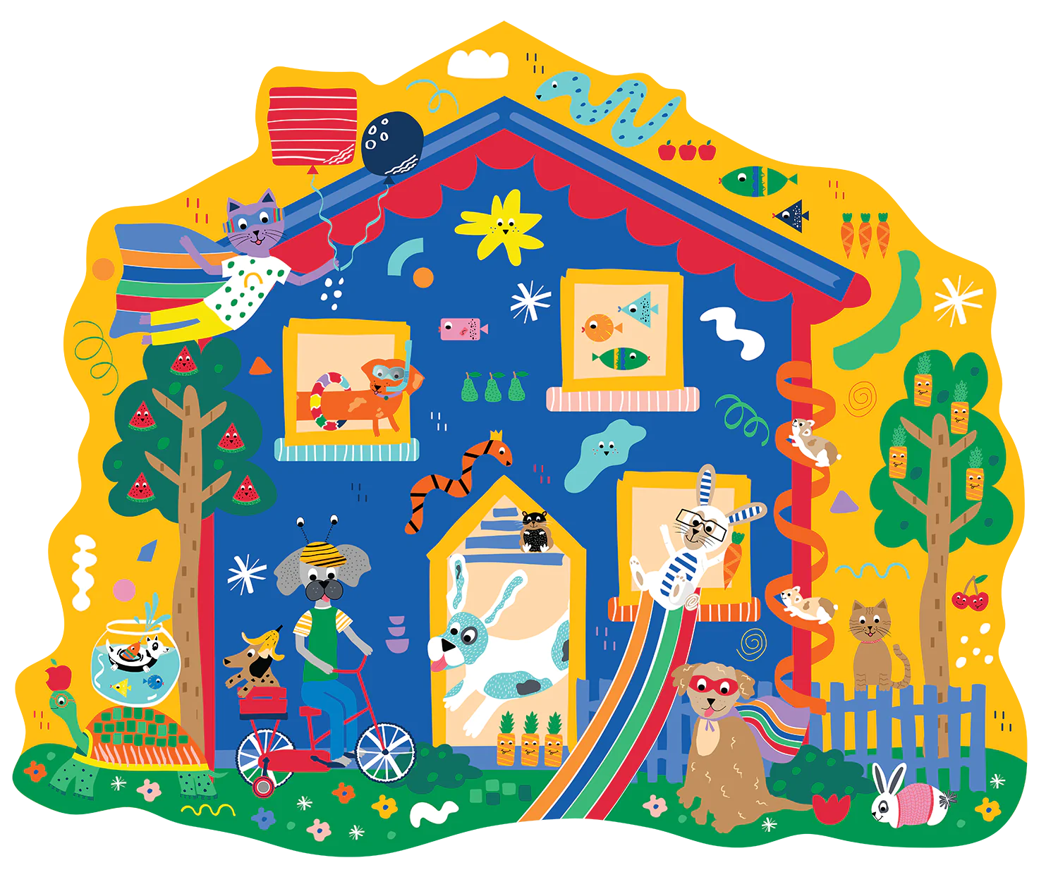Floss & Rock Pets Shaped Puzzle – 80 Piece