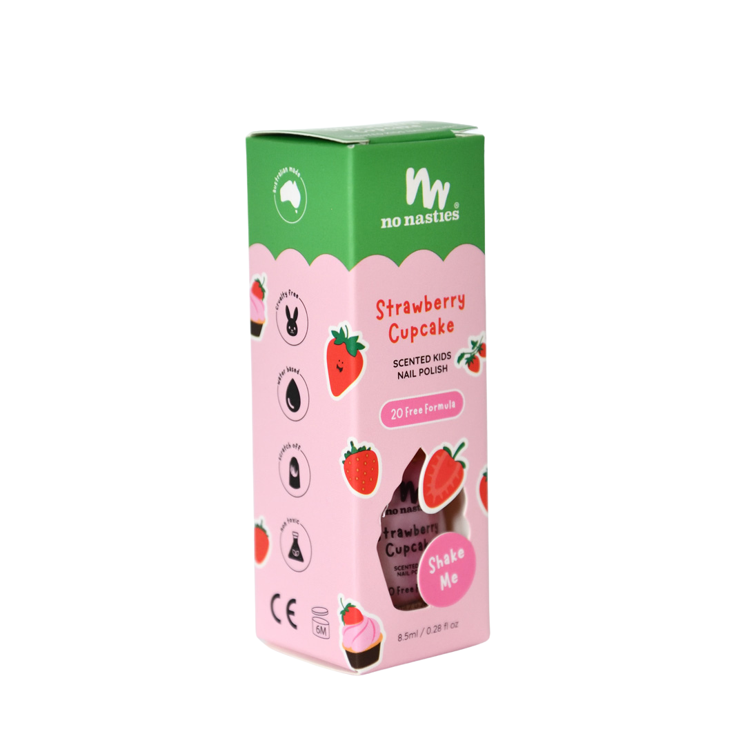 No Nasties Kids Scented Scratch-Off Nail Polish – Strawberry Cupcake