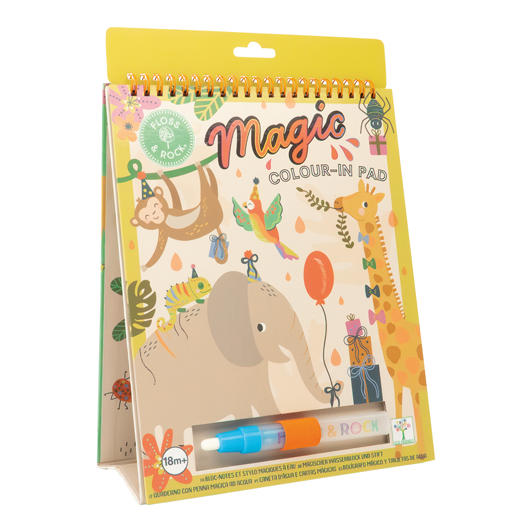 Floss & Rock Magic Colour Changing Water Card Easel & Pen – Jungle Party