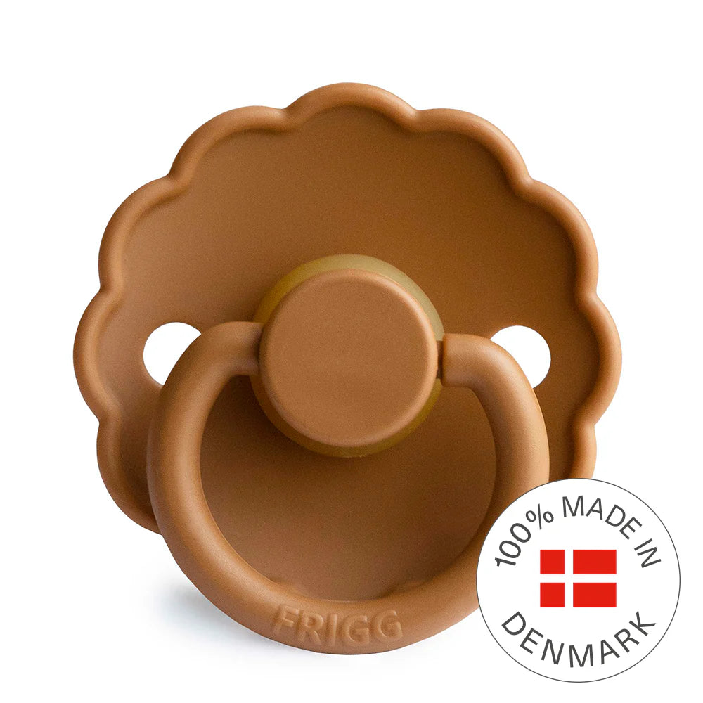 FRIGG Daisy Round Latex Pacifier – Cappuccino