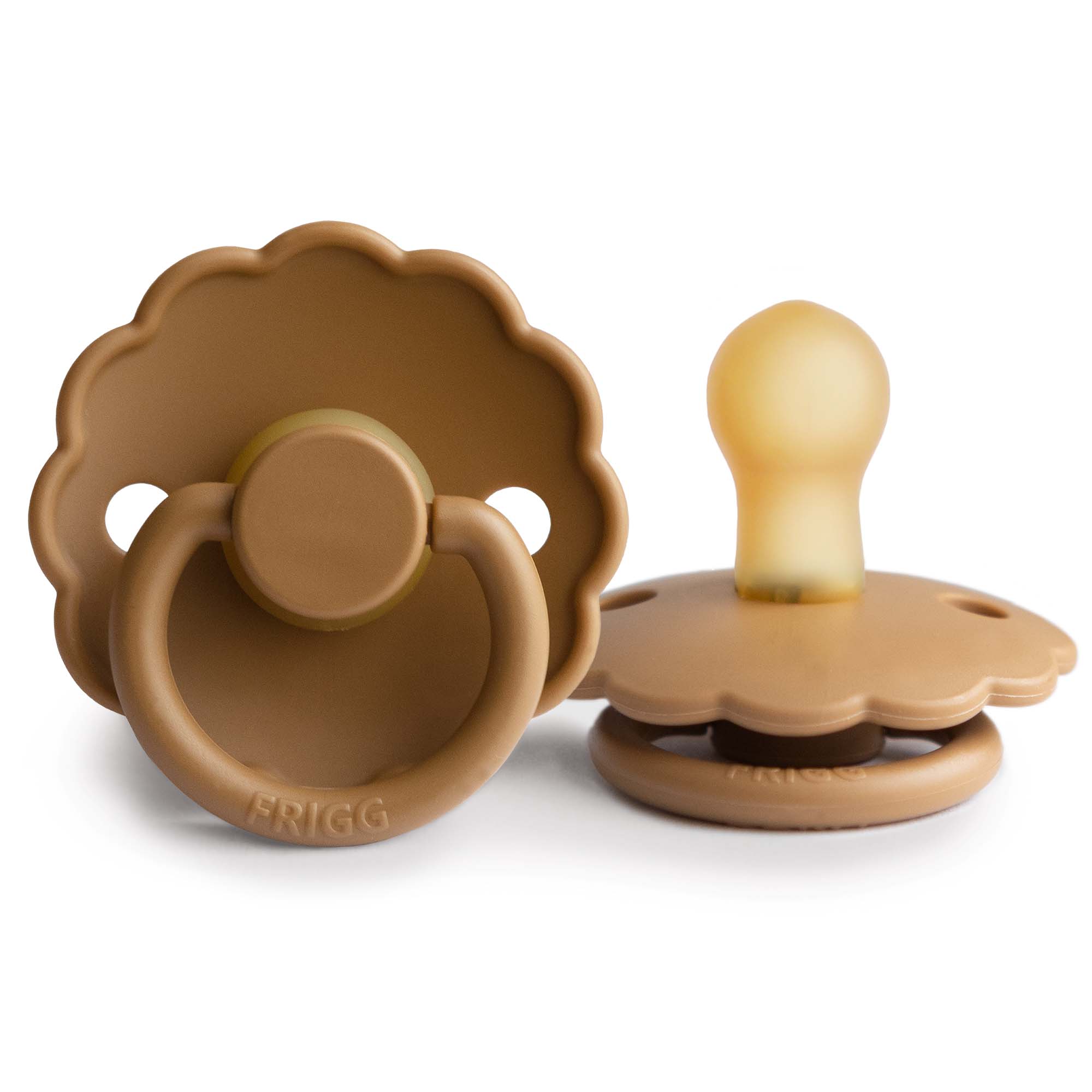 FRIGG Daisy Round Latex Pacifier – Cappuccino