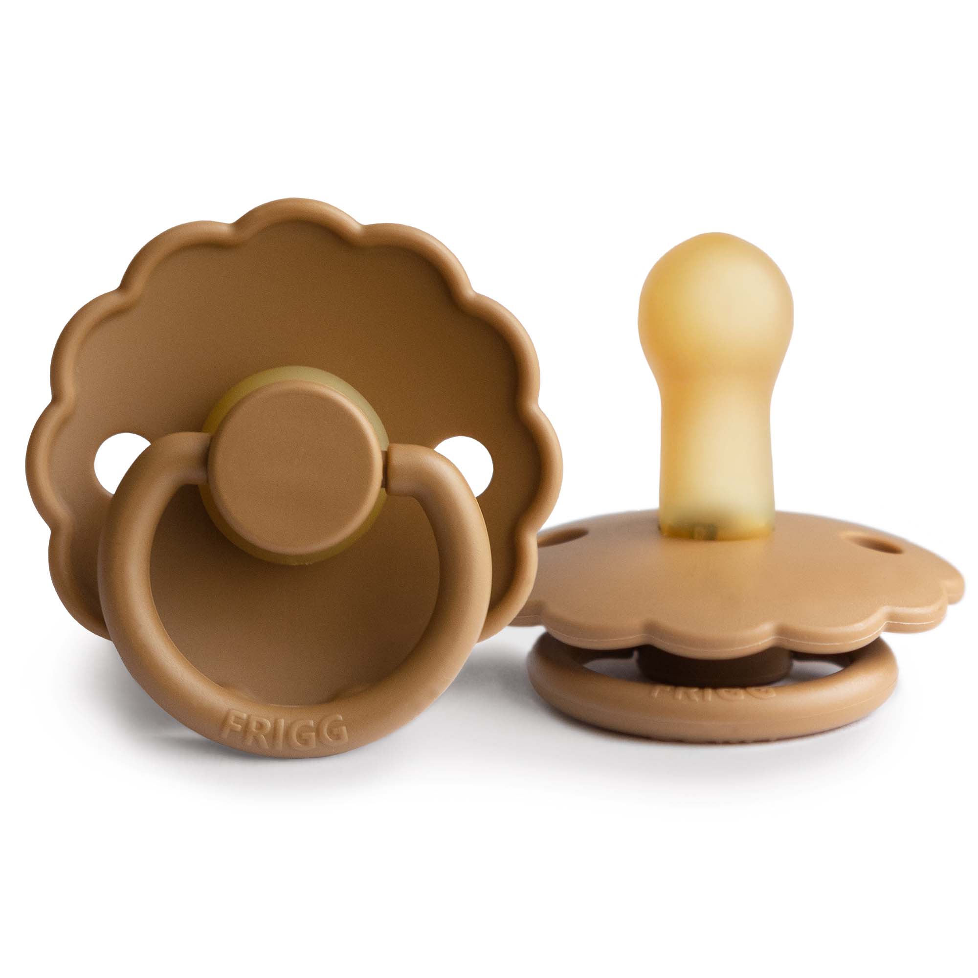 FRIGG Daisy Round Latex Pacifier – Cappuccino