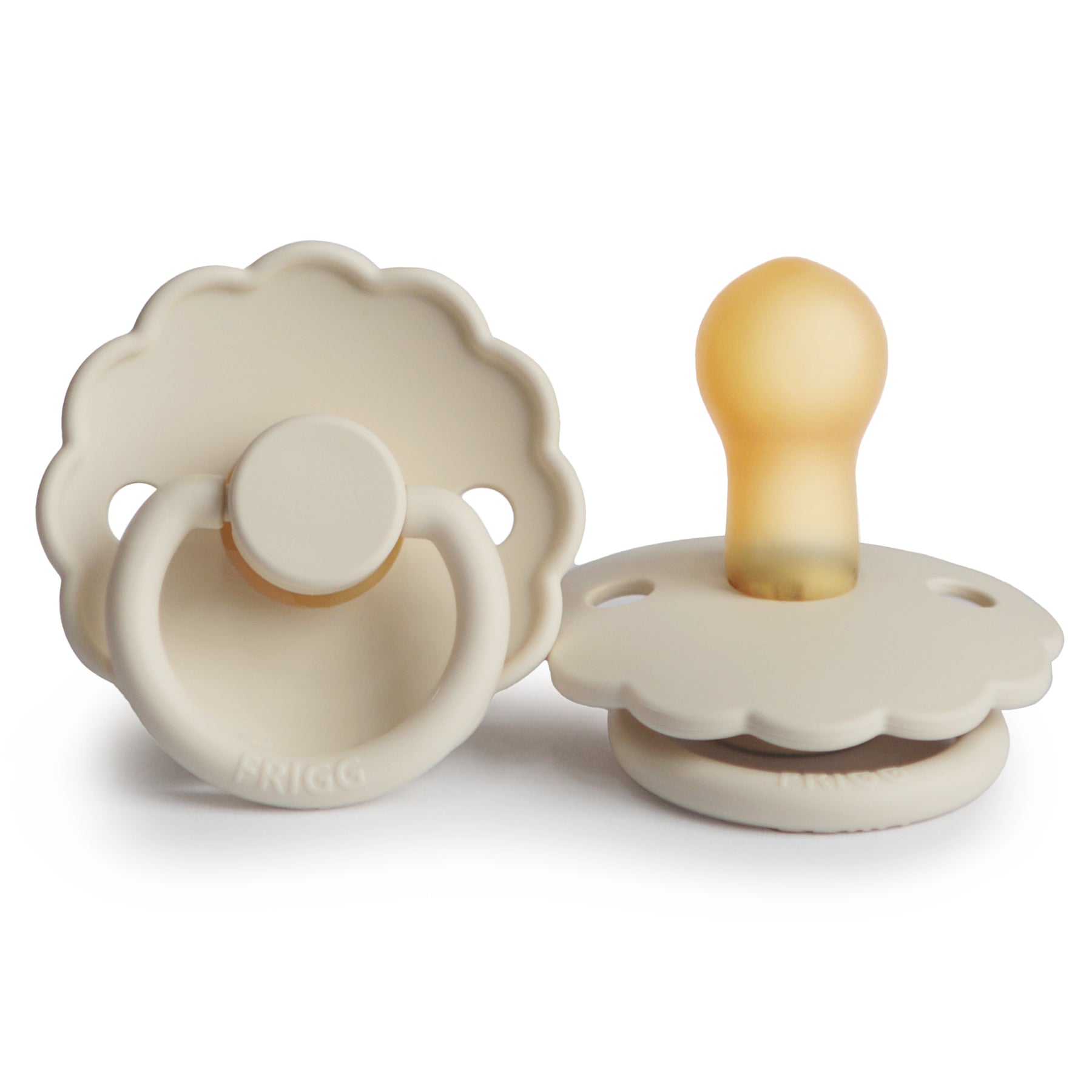 FRIGG Daisy Round Latex Pacifier – Cream