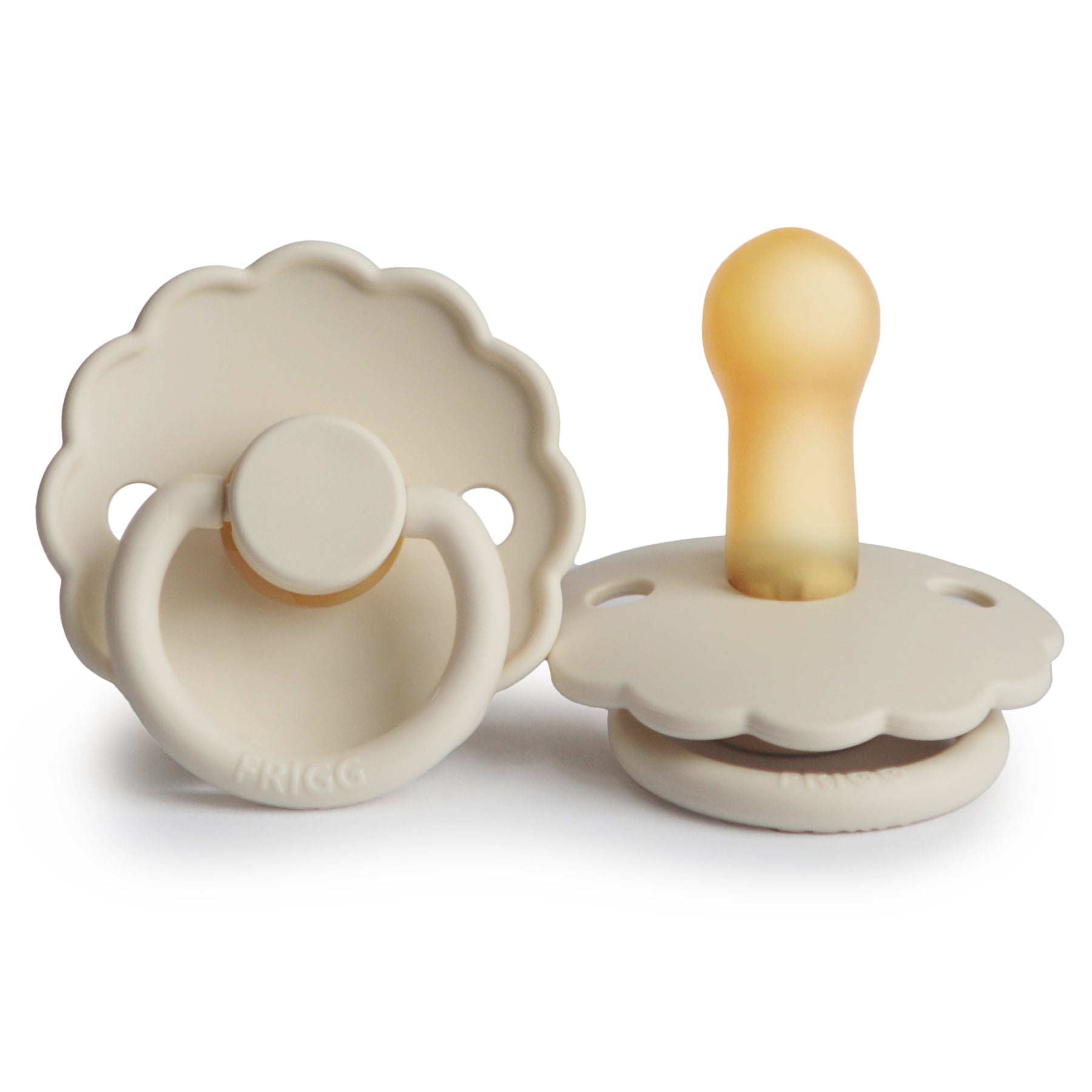 FRIGG Daisy Round Latex Pacifier – Cream