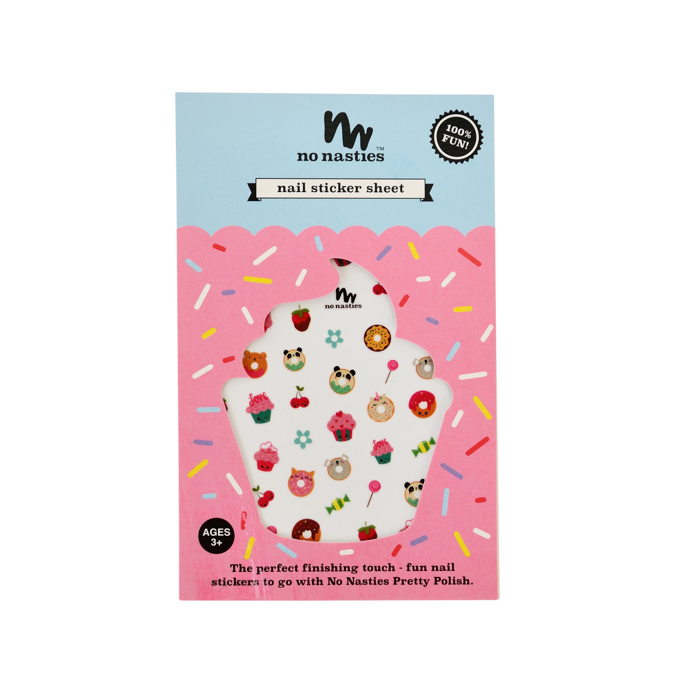 No Nasties Kids Nail Sticker Sheet – Cupcake