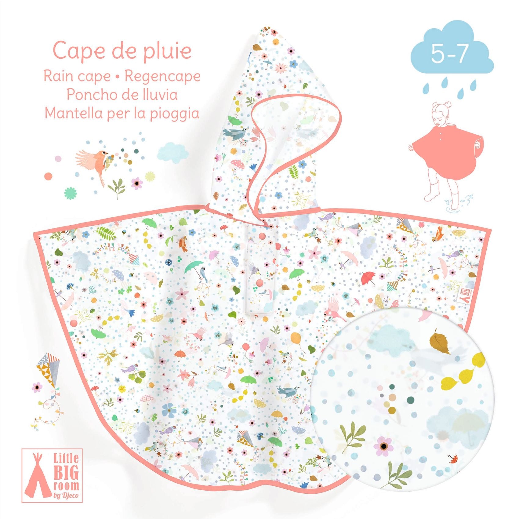 Djeco Hooded Rain Cape – Lightness