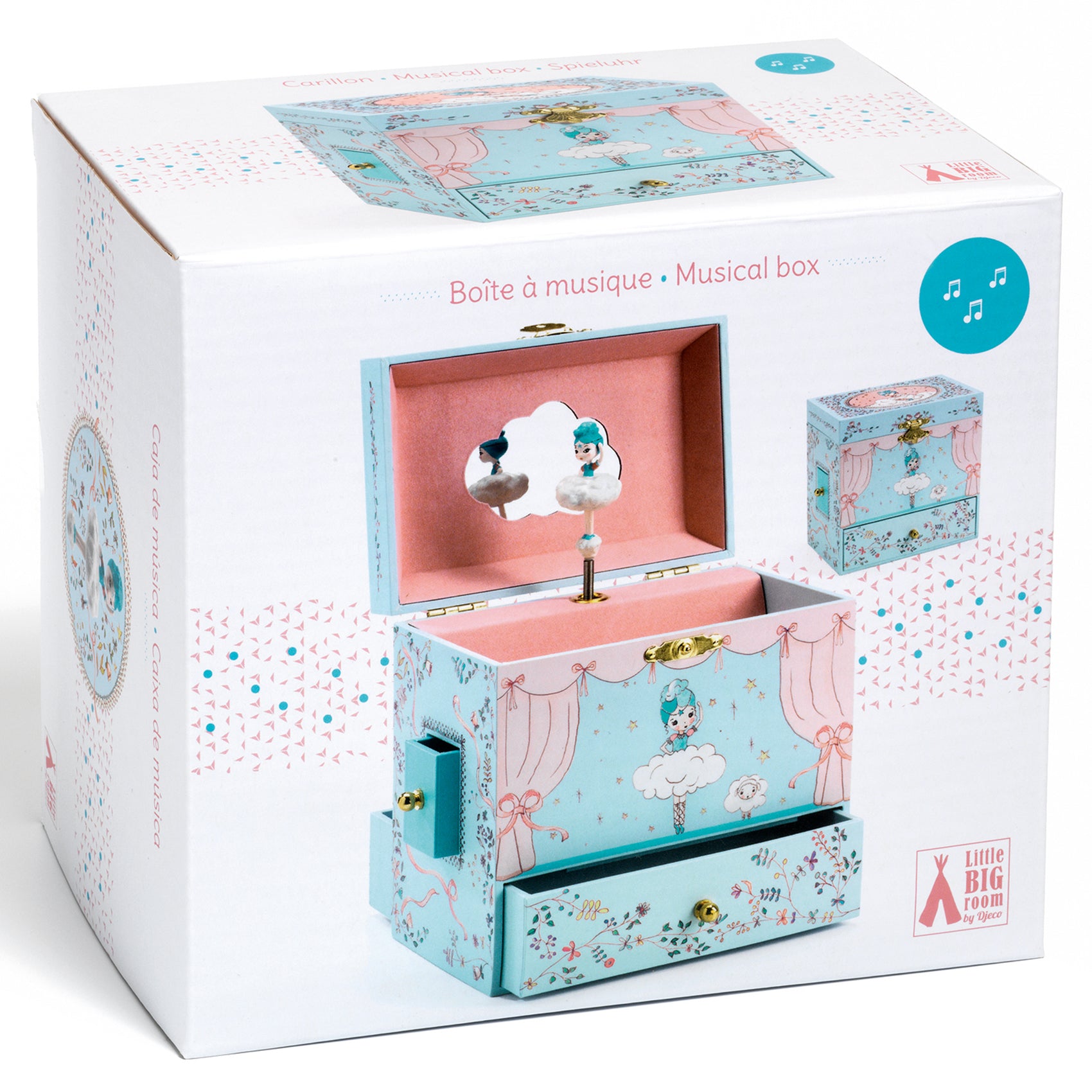 Djeco Wooden Musical Jewellery Box – Ballerina on Stage