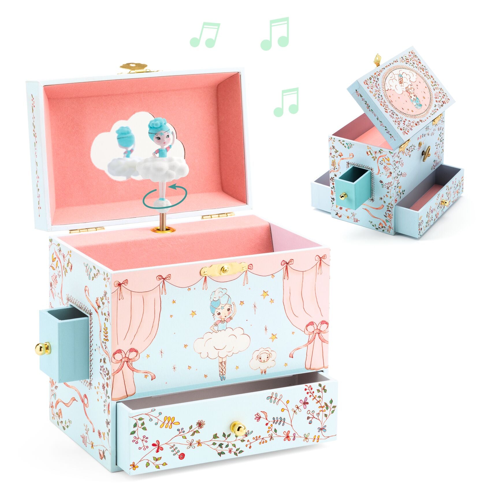 Djeco Wooden Musical Jewellery Box – Ballerina on Stage