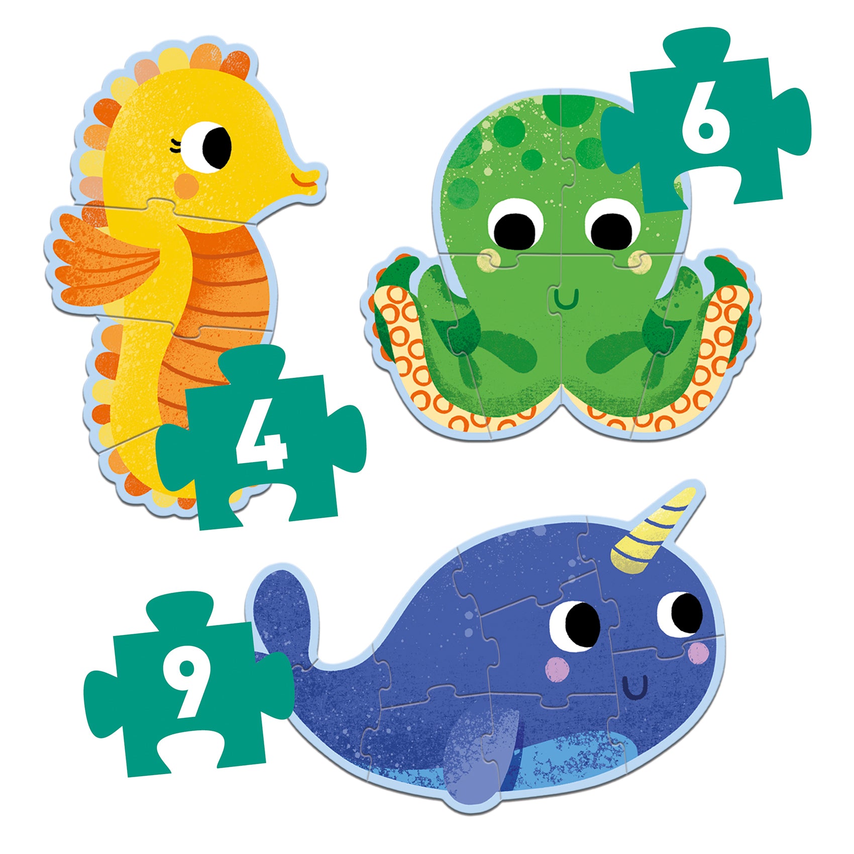 Djeco 3-in-1 Progressive Primo Puzzle – In The Sea