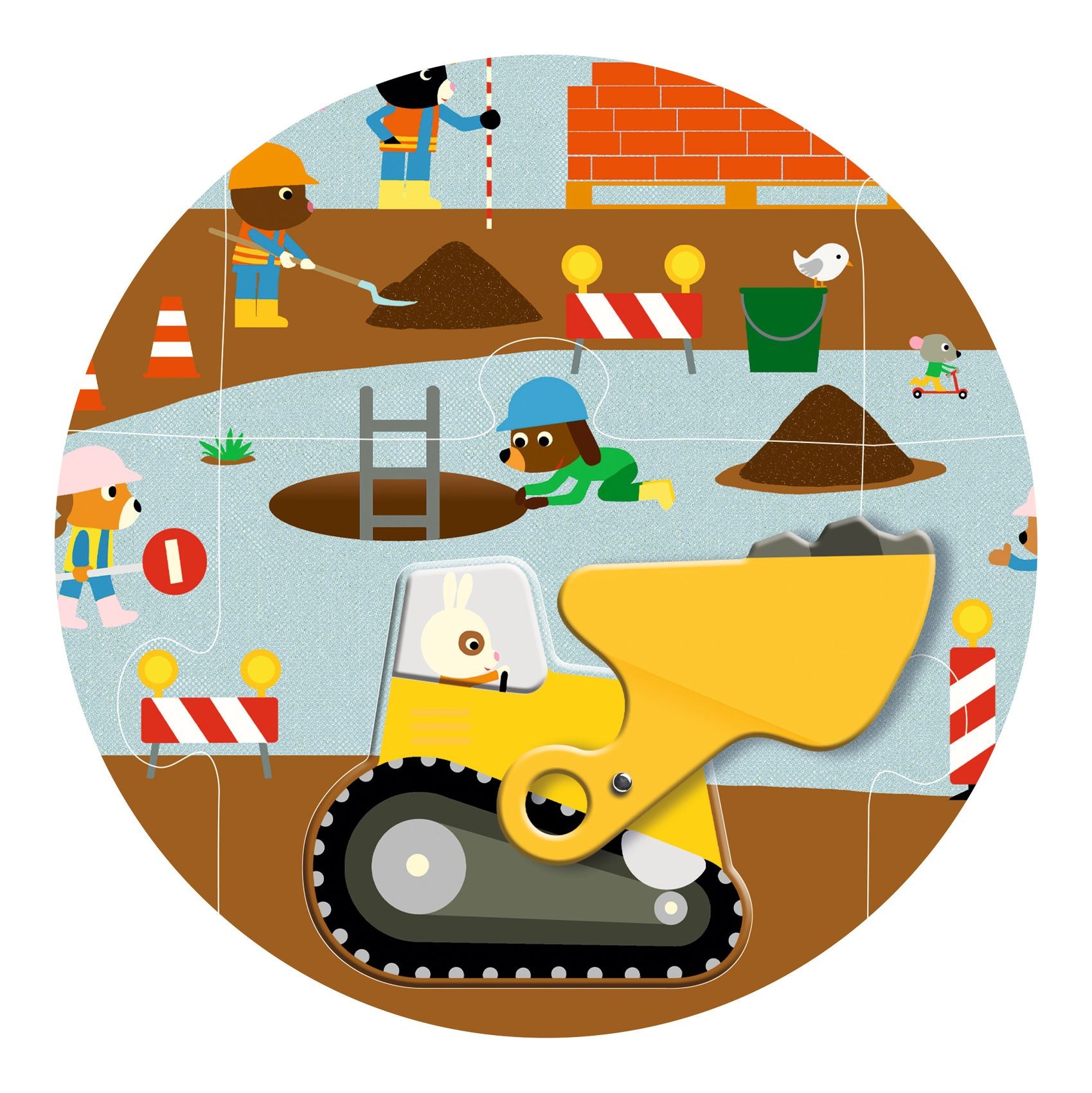 Djeco Giant Construction Site Puzzle – 17 Piece
