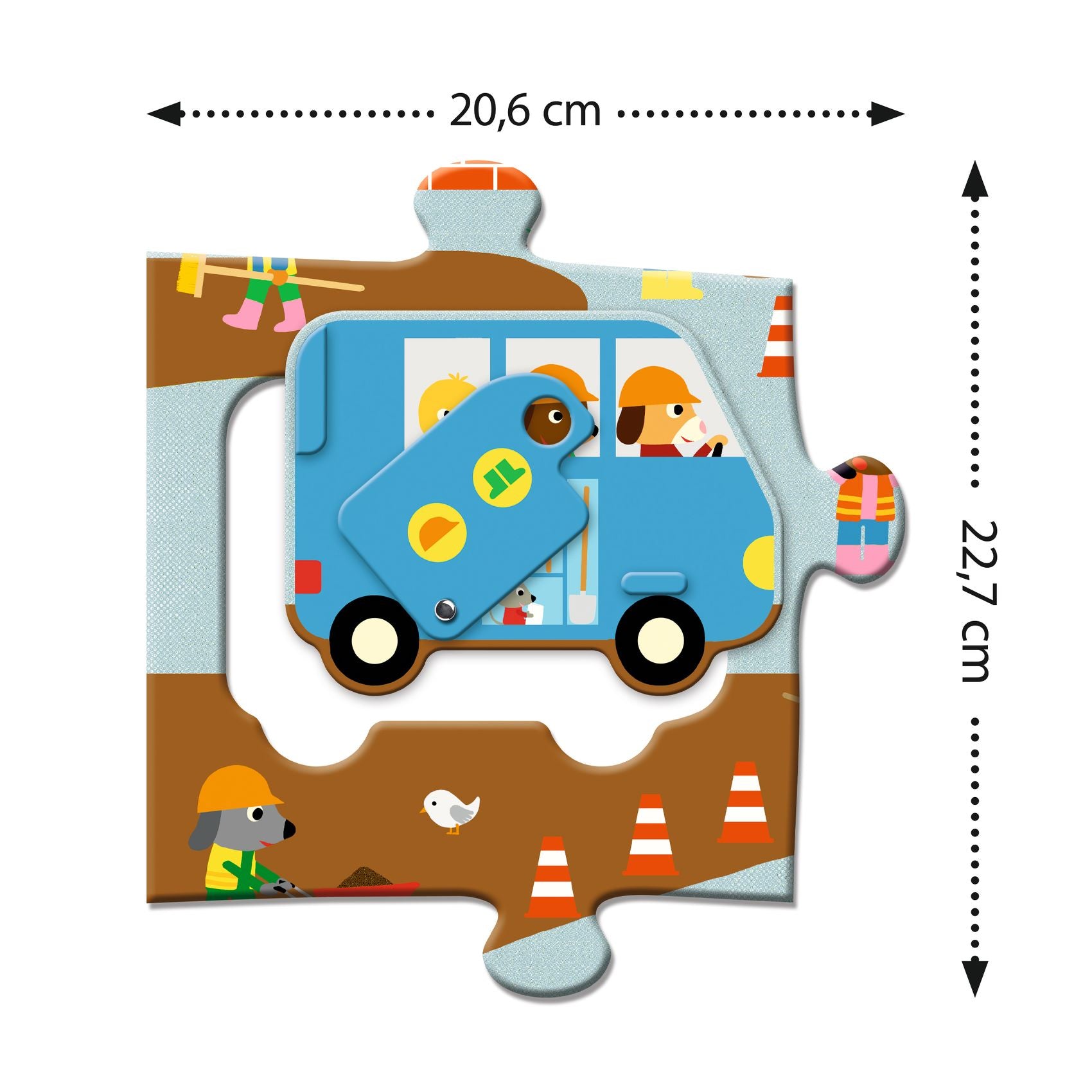 Djeco Giant Construction Site Puzzle – 17 Piece
