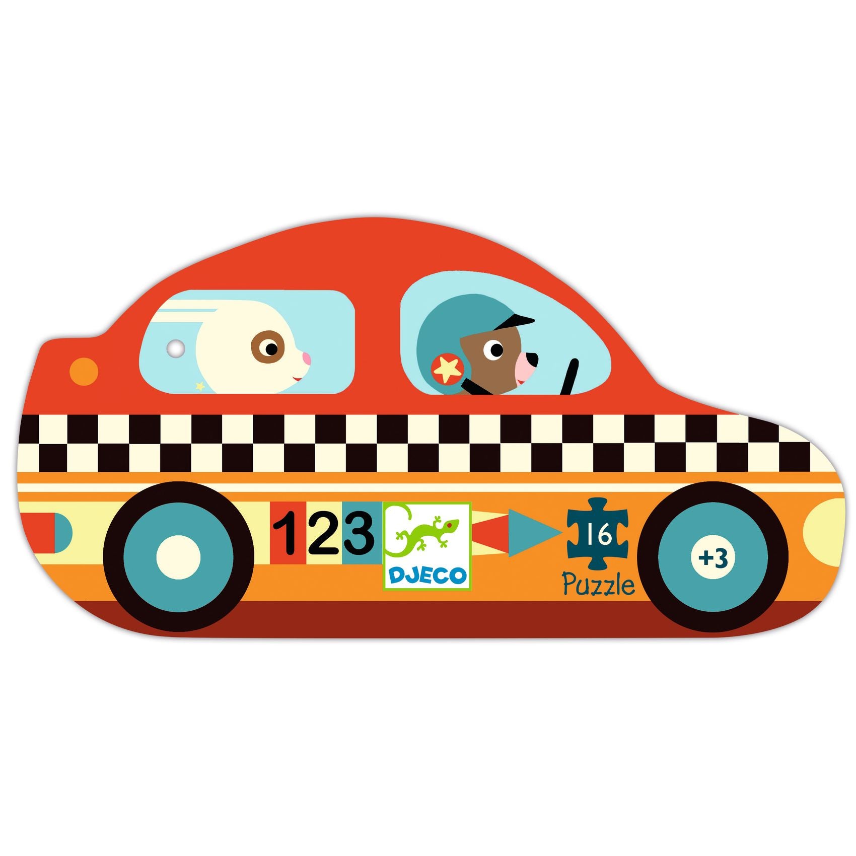 Djeco The Racing Car Puzzle – 16 Piece