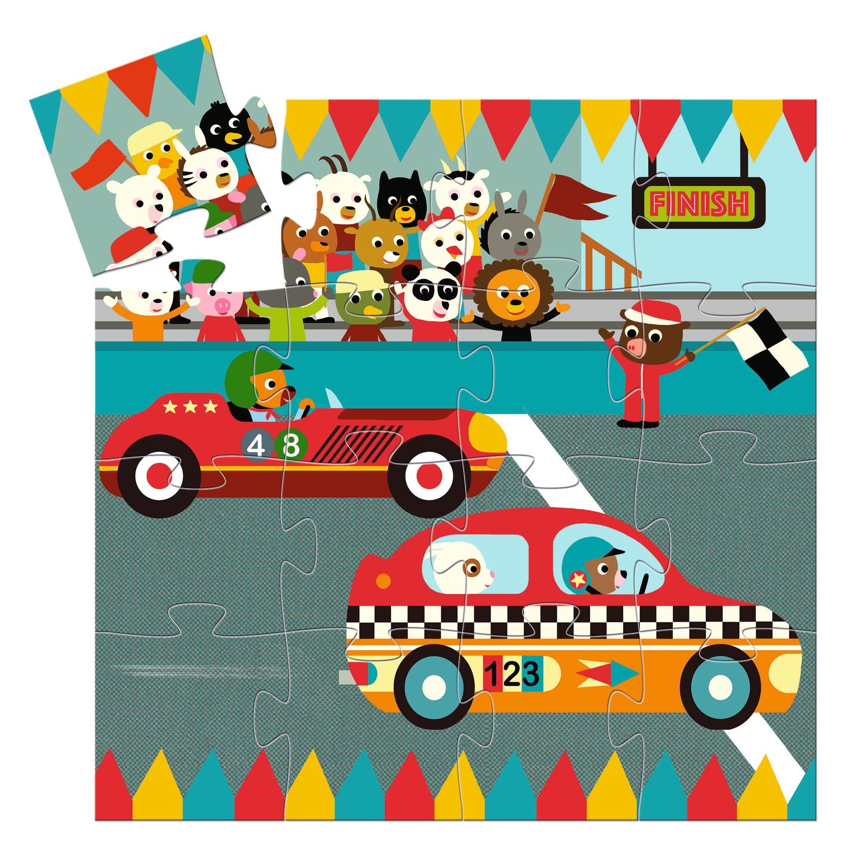 Djeco The Racing Car Puzzle – 16 Piece
