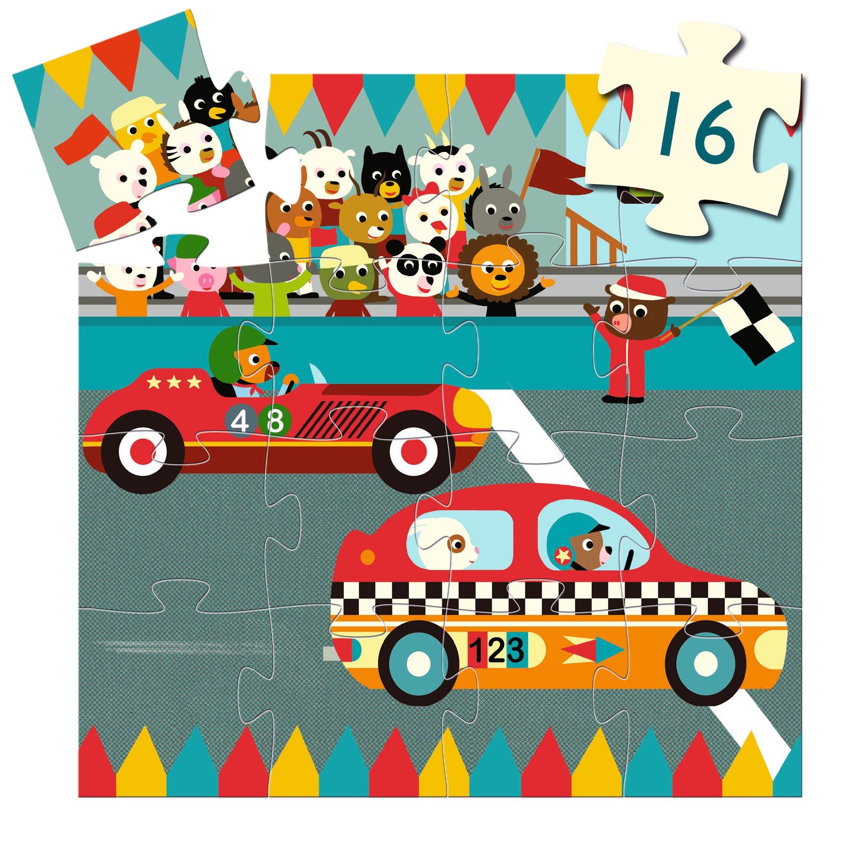 Djeco The Racing Car Puzzle – 16 Piece