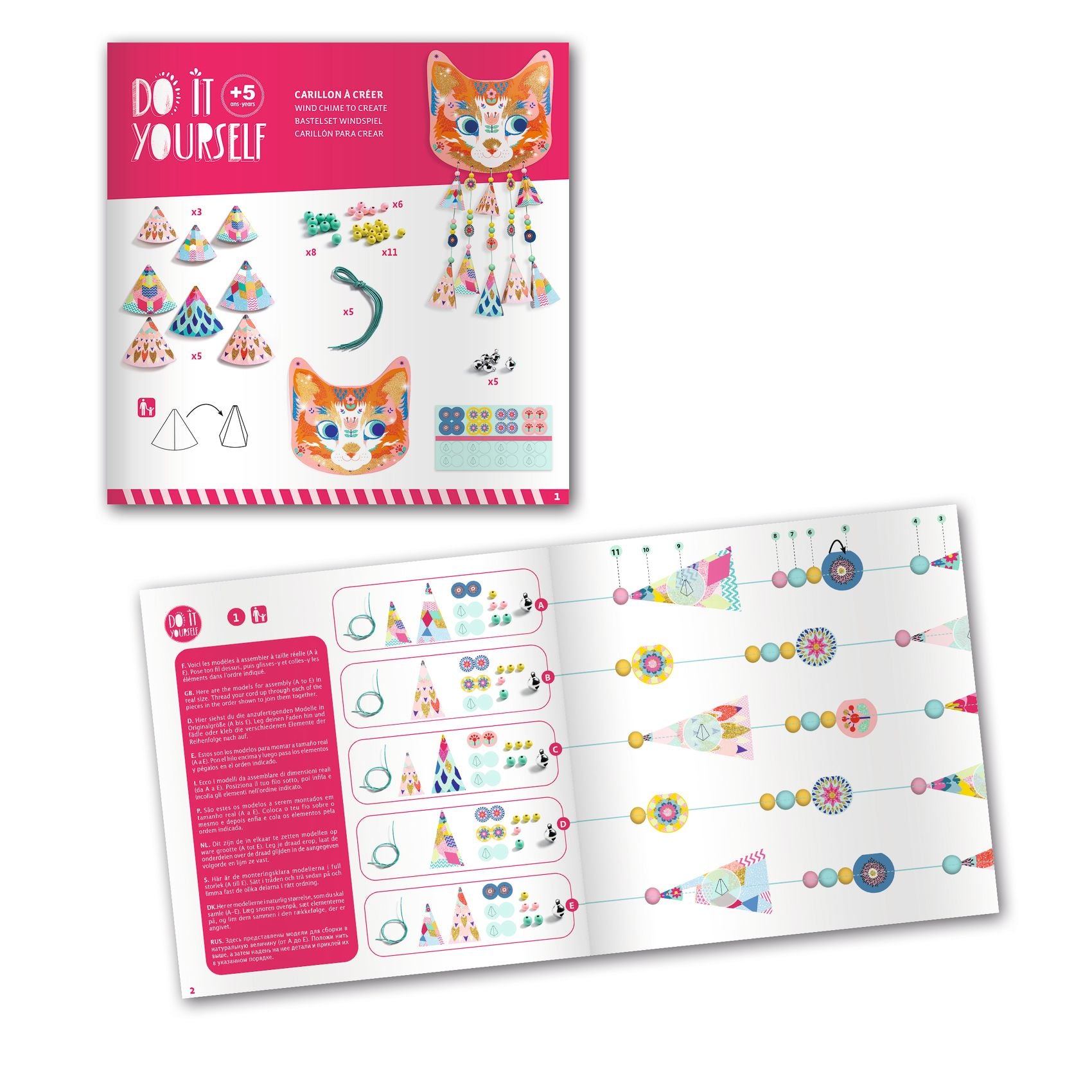 Djeco Do It Yourself Wind Chime – Kitty