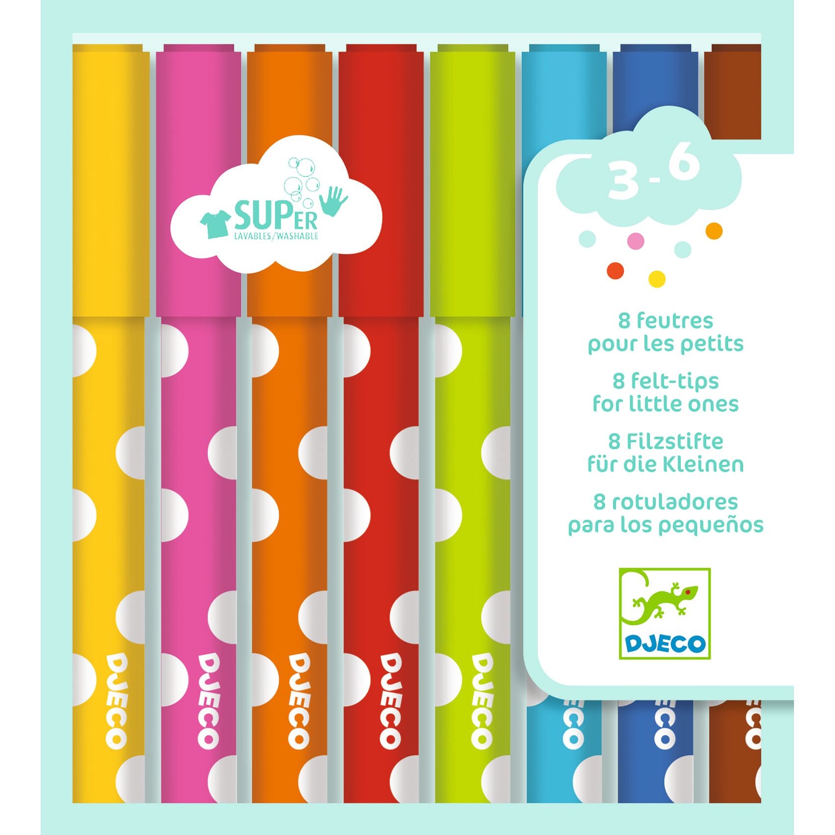 Djeco 8 Felt Tips Pens For Little Ones