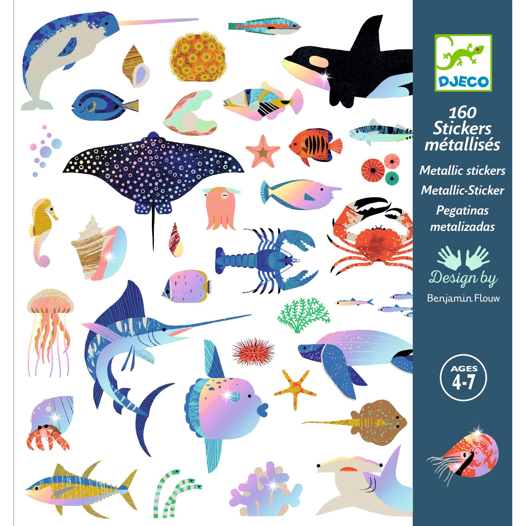 Djeco Ocean Metallic Sticker Collection