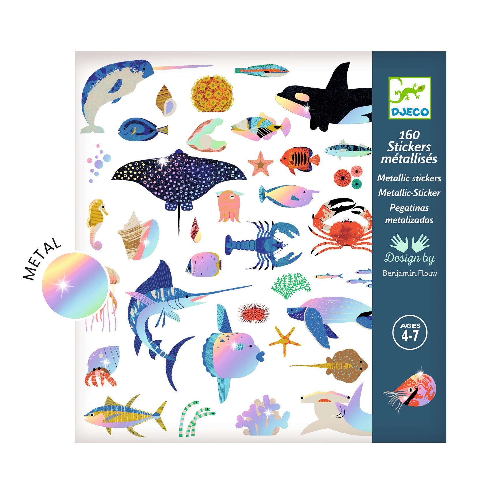 Djeco Ocean Metallic Sticker Collection