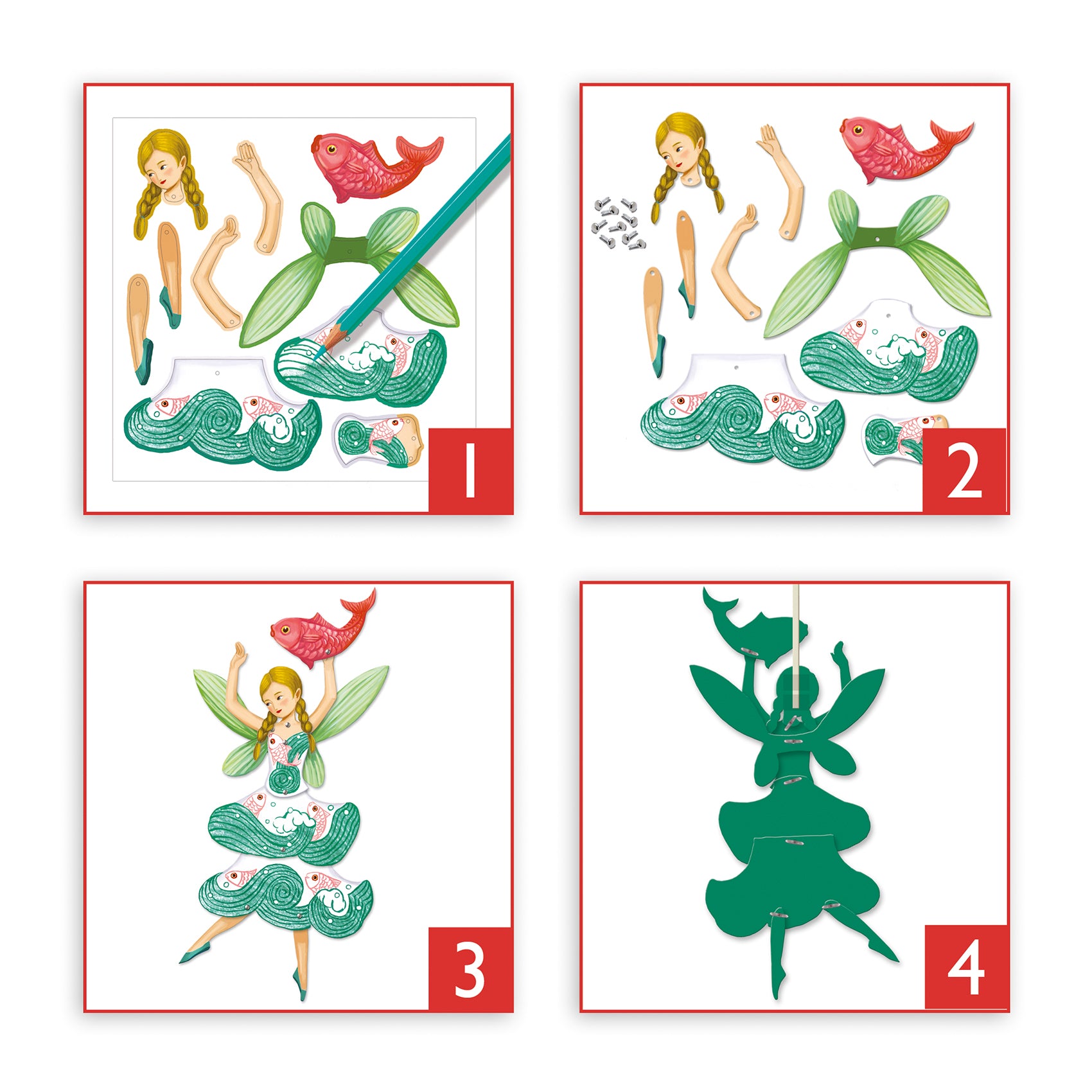 Djeco Jumping Jacks – Fairies Paper Puppets