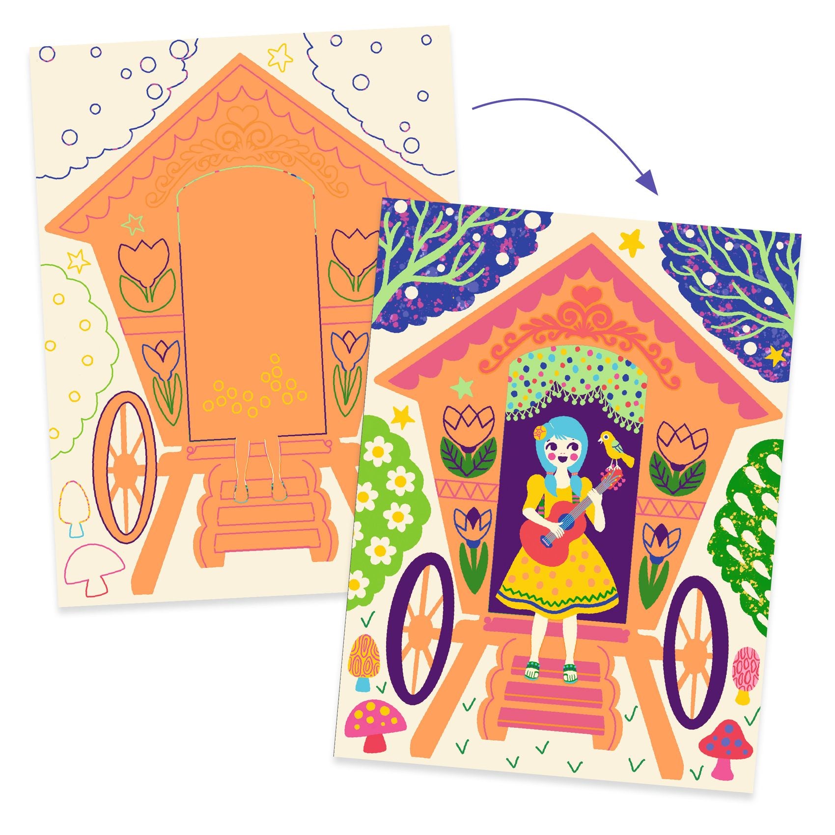Djeco Scratch Cards – Wacky Houses