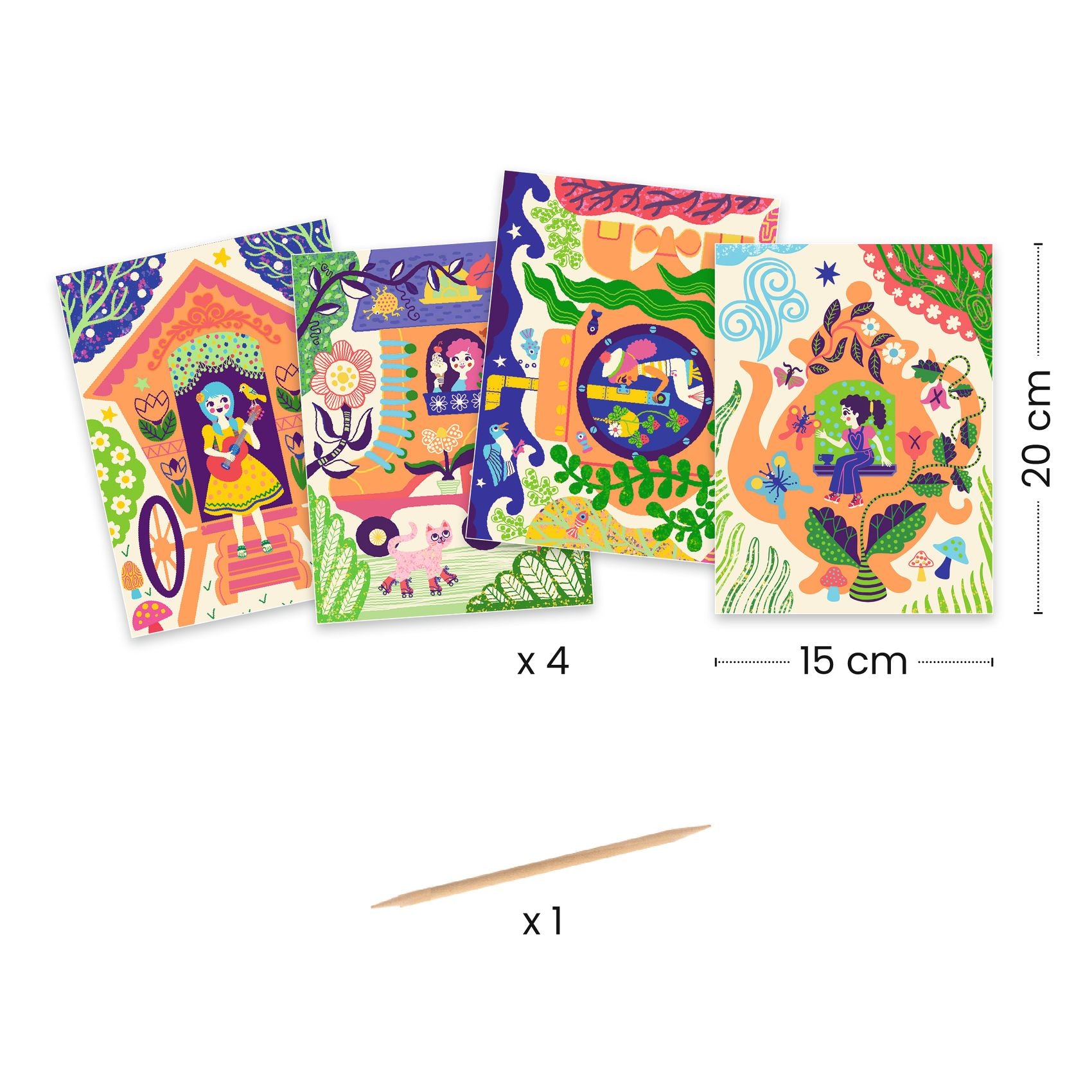 Djeco Scratch Cards – Wacky Houses