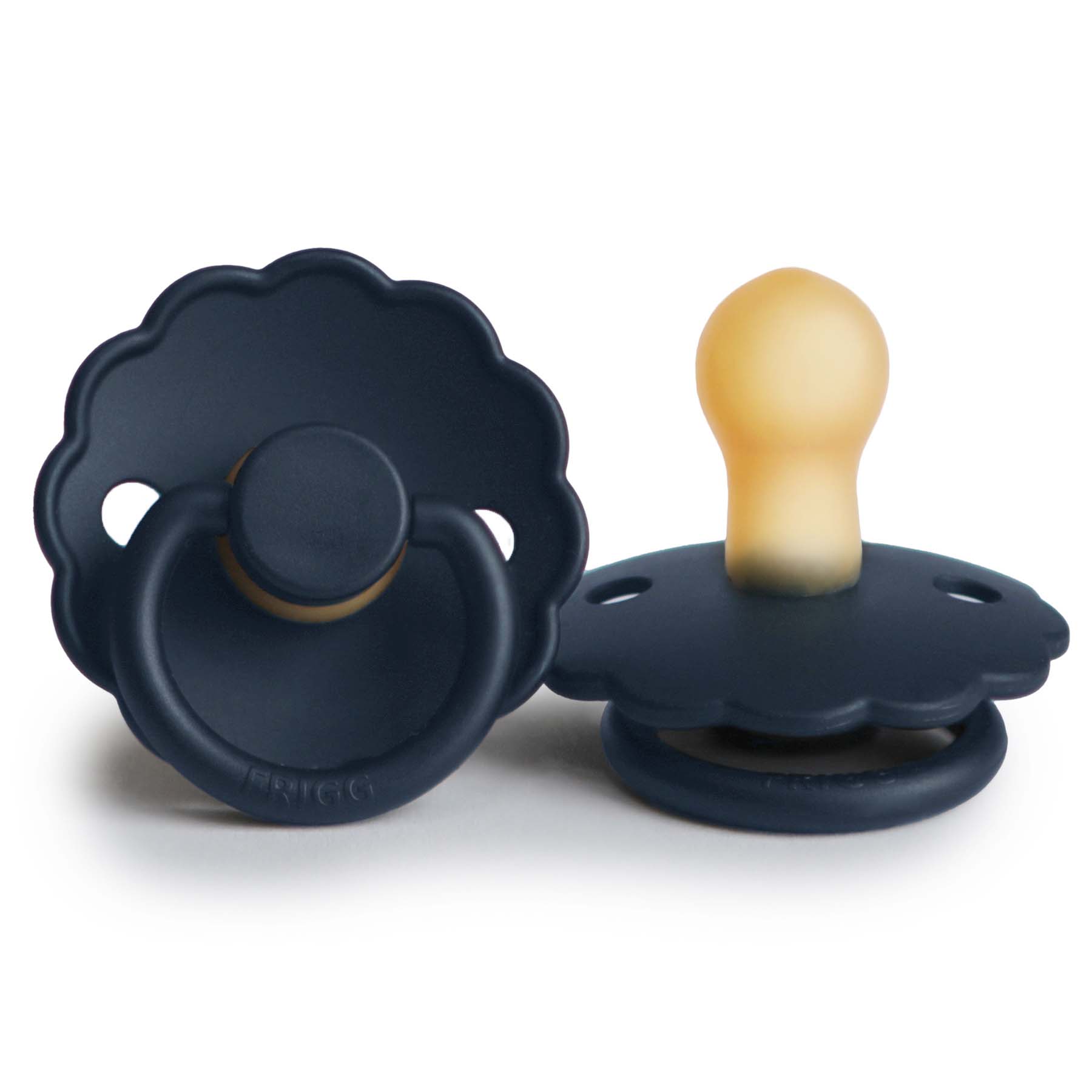 FRIGG Daisy Round Latex Pacifier – Dark Navy