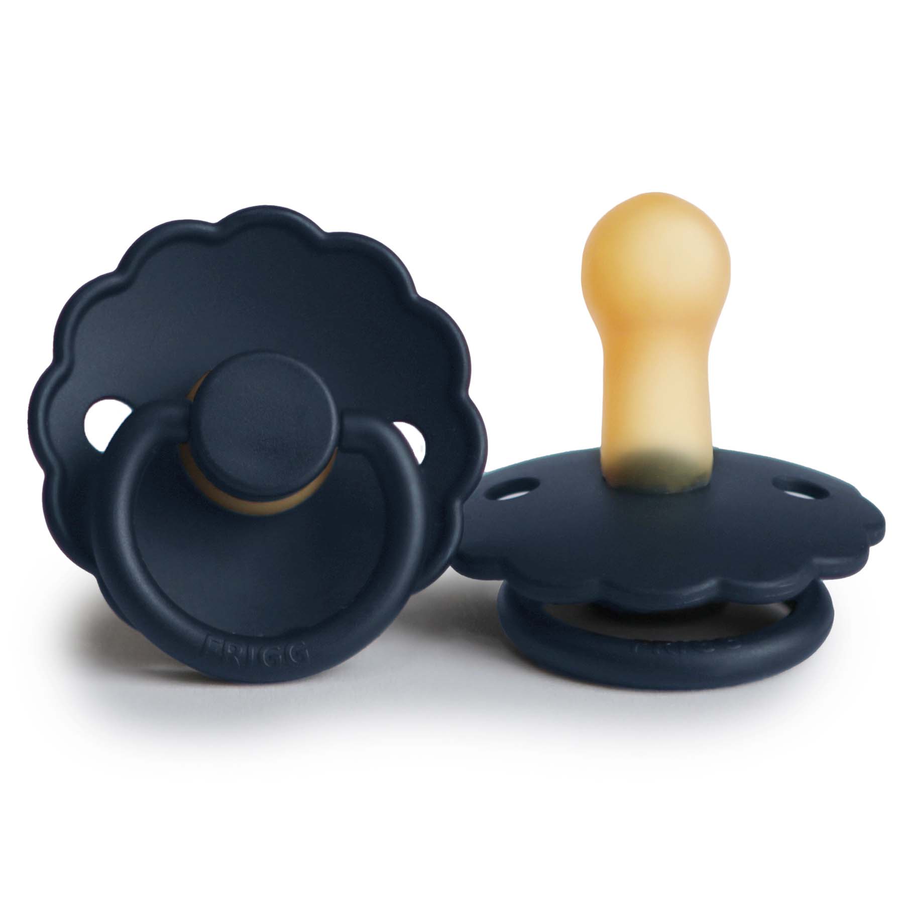 FRIGG Daisy Round Latex Pacifier – Dark Navy