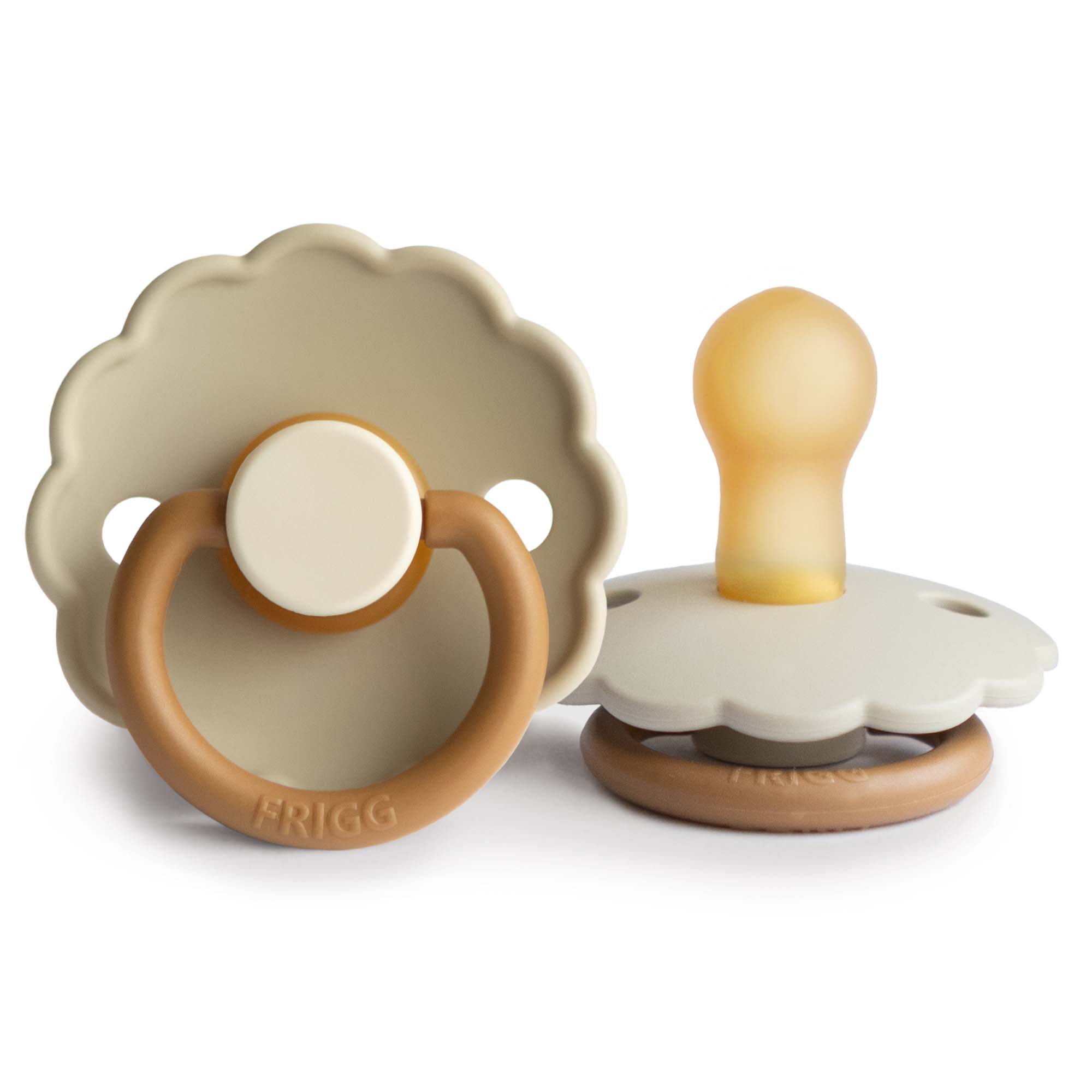 FRIGG Daisy Colourblock Round Latex Pacifier – Desert