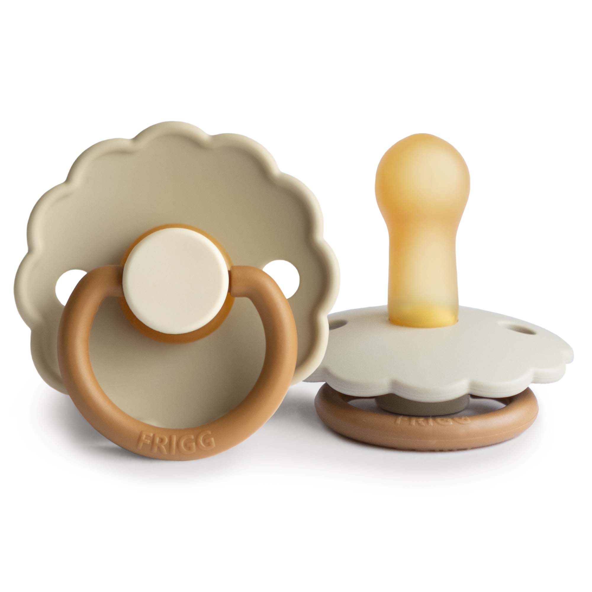 FRIGG Daisy Colourblock Round Latex Pacifier – Desert