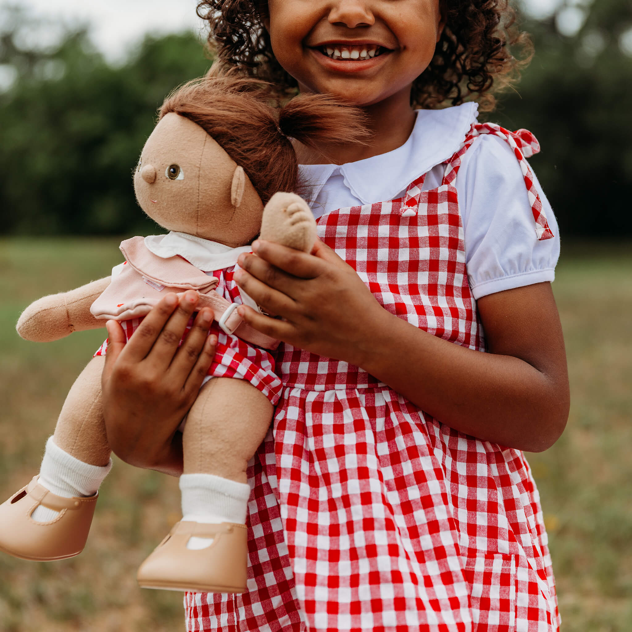 Olli Ella Dinkum Doll Outfit – Cherry Gingham