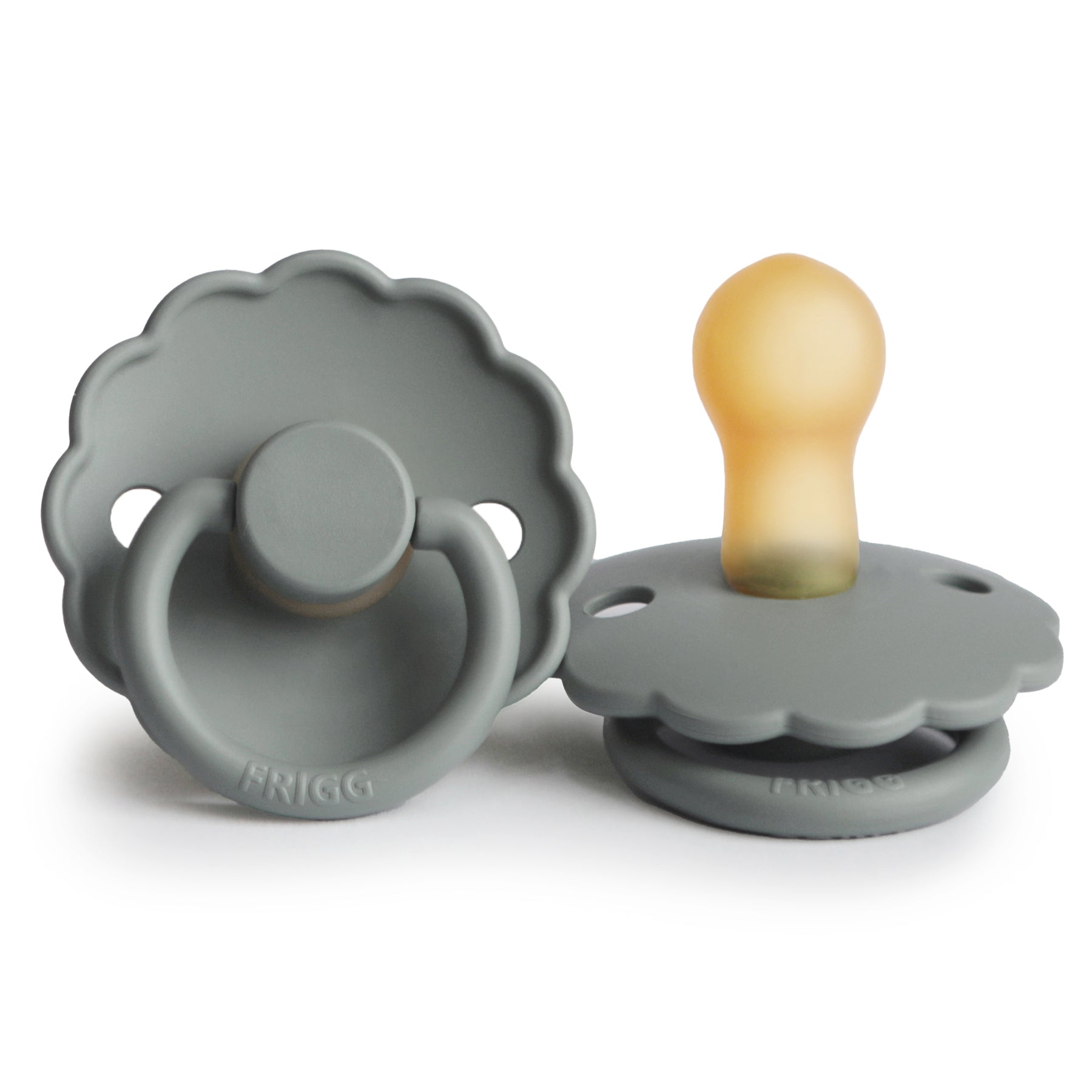 FRIGG Daisy Round Latex Pacifier – French Gray
