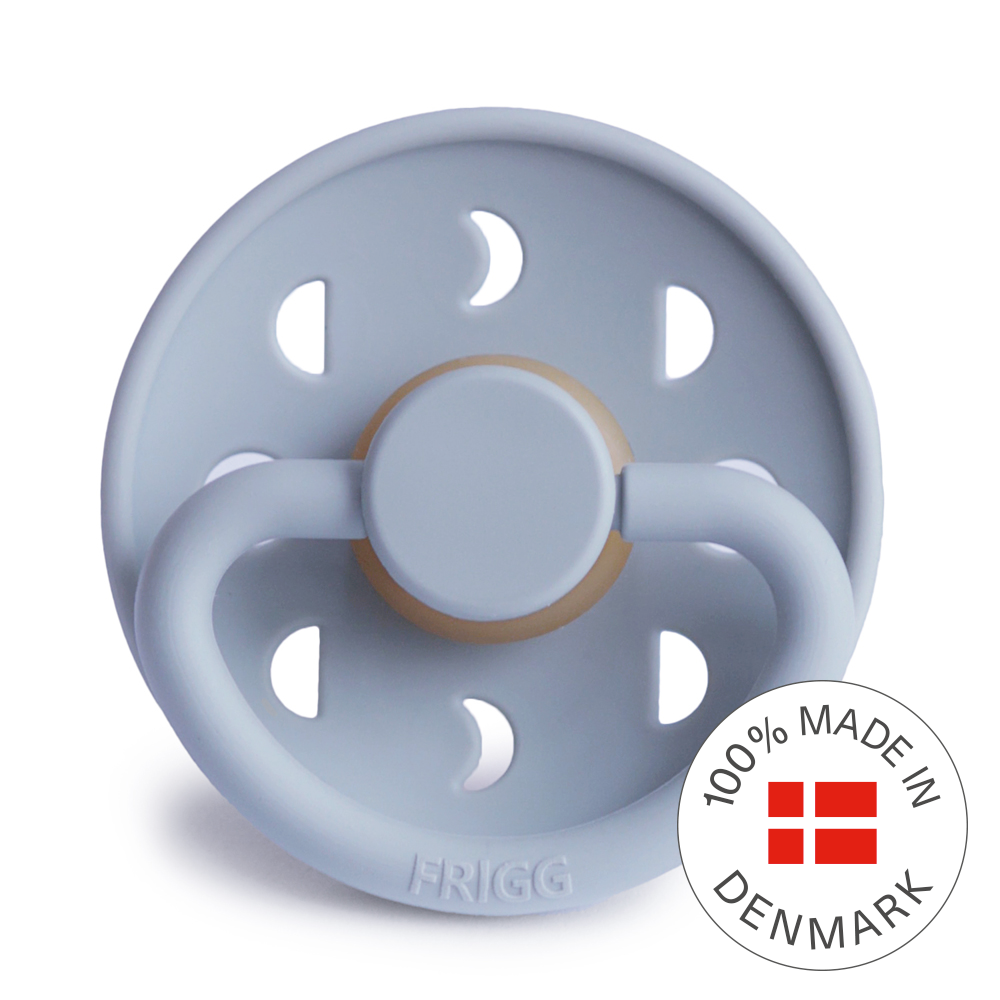 FRIGG Moon Phase Round Latex Pacifier – Powder Blue